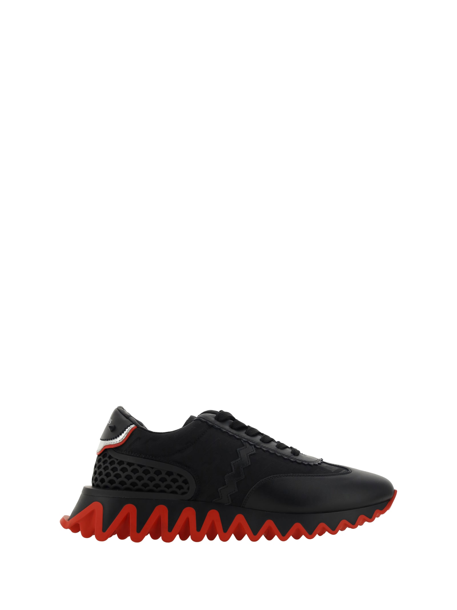 Loubishark Suede, Mesh, Rubber and Textured-Leather Sneakers