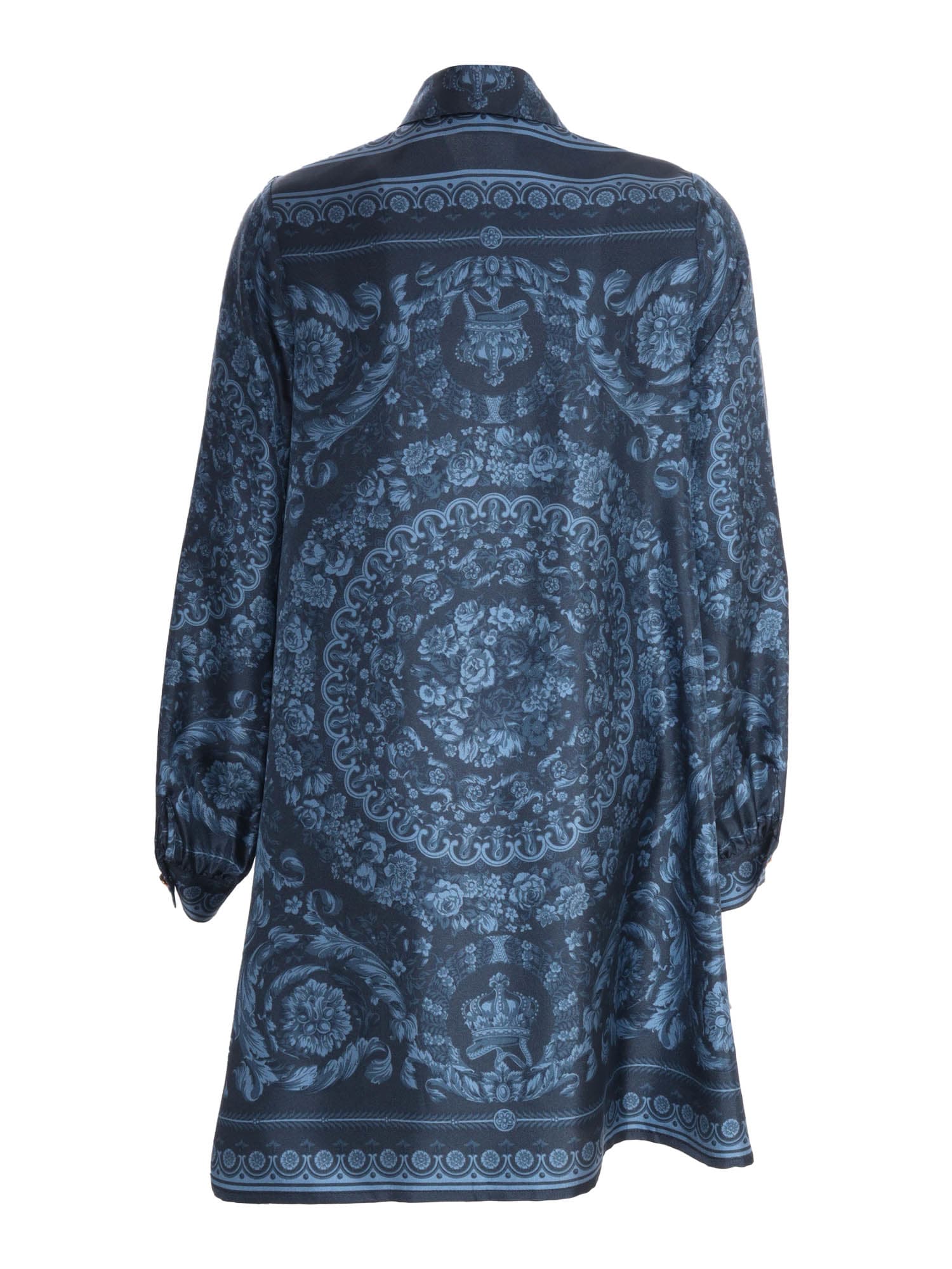 Shop Versace Blue Baroque Dress