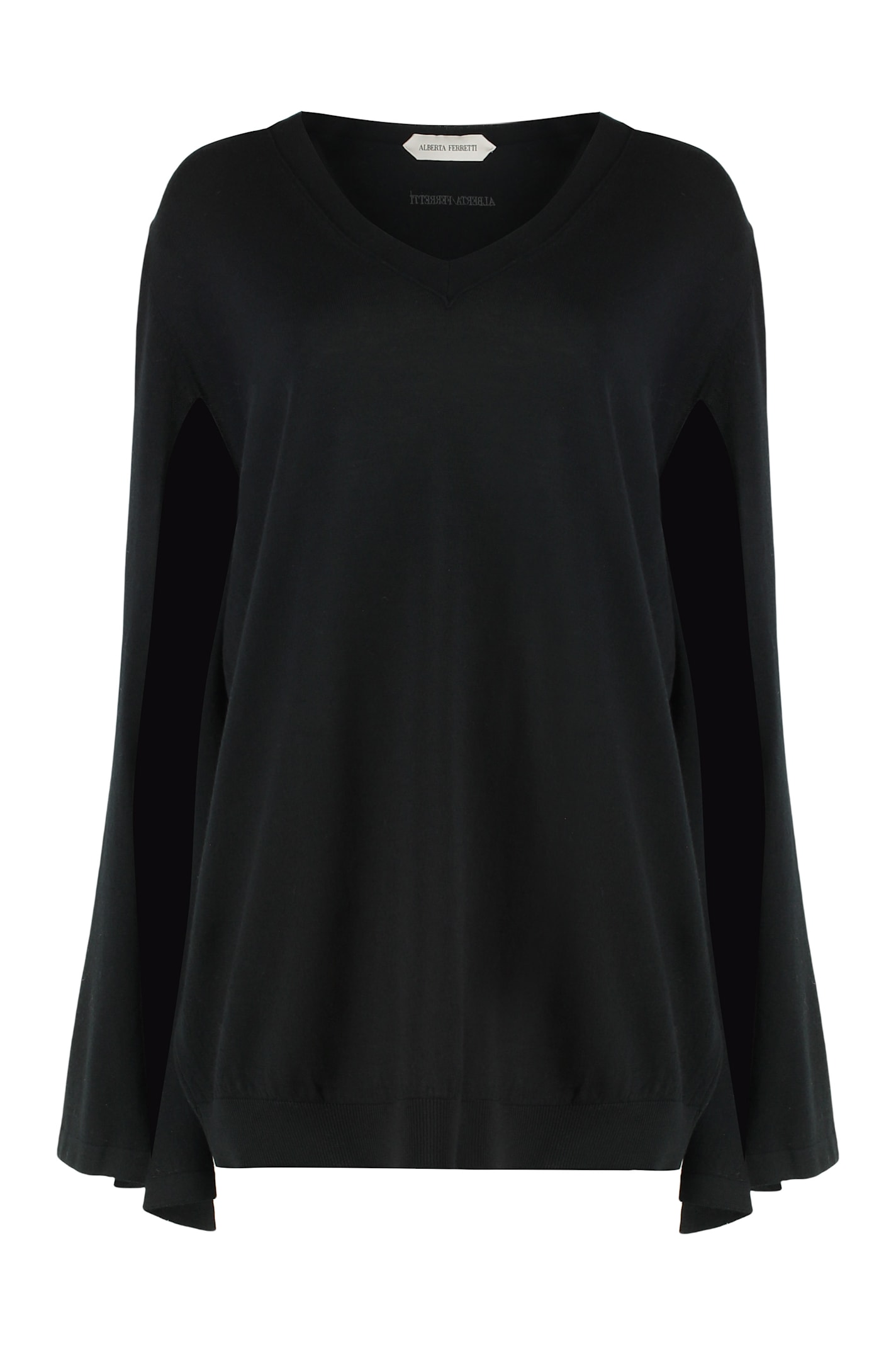 Alberta Ferretti Virgin Wool Sweater In Black