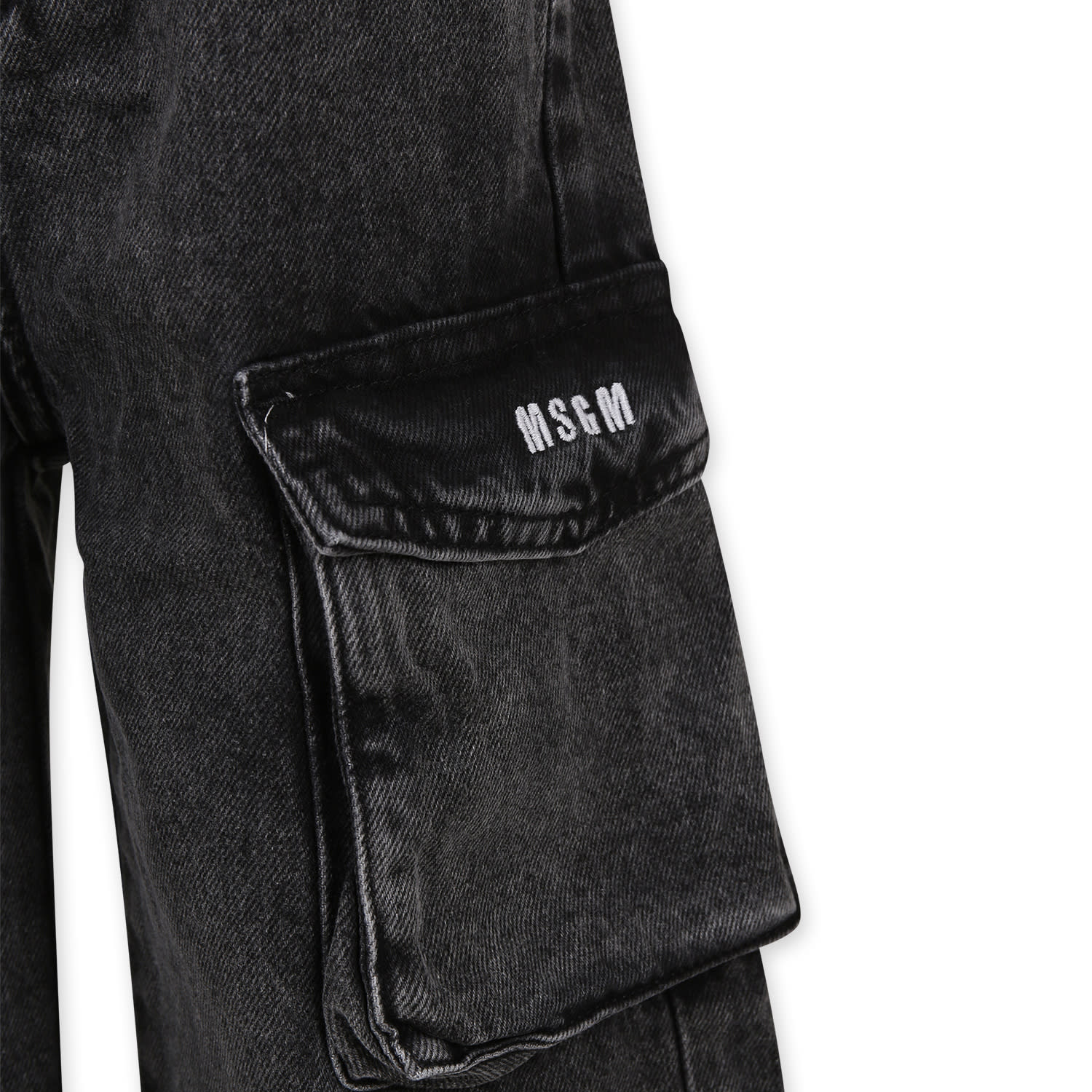 Shop Msgm Grey Jeans For Girl With Logo