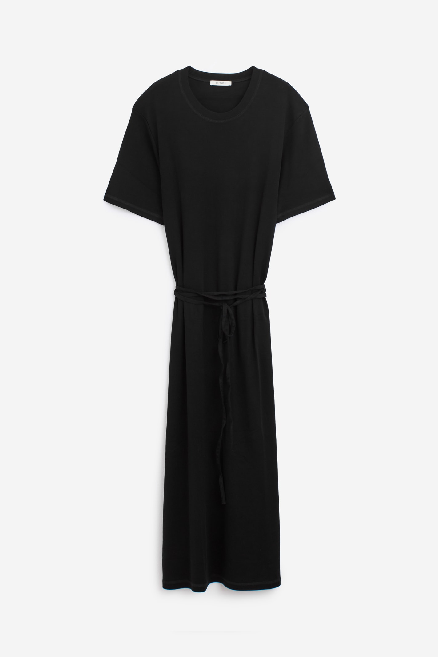 Shop Lemaire Belted Rib Dress In Black