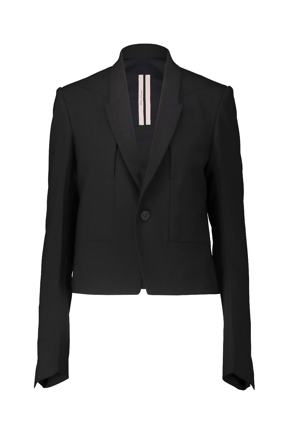 Rick Owens Womens Black Alice Peak-lapel Wool Jacket In Black