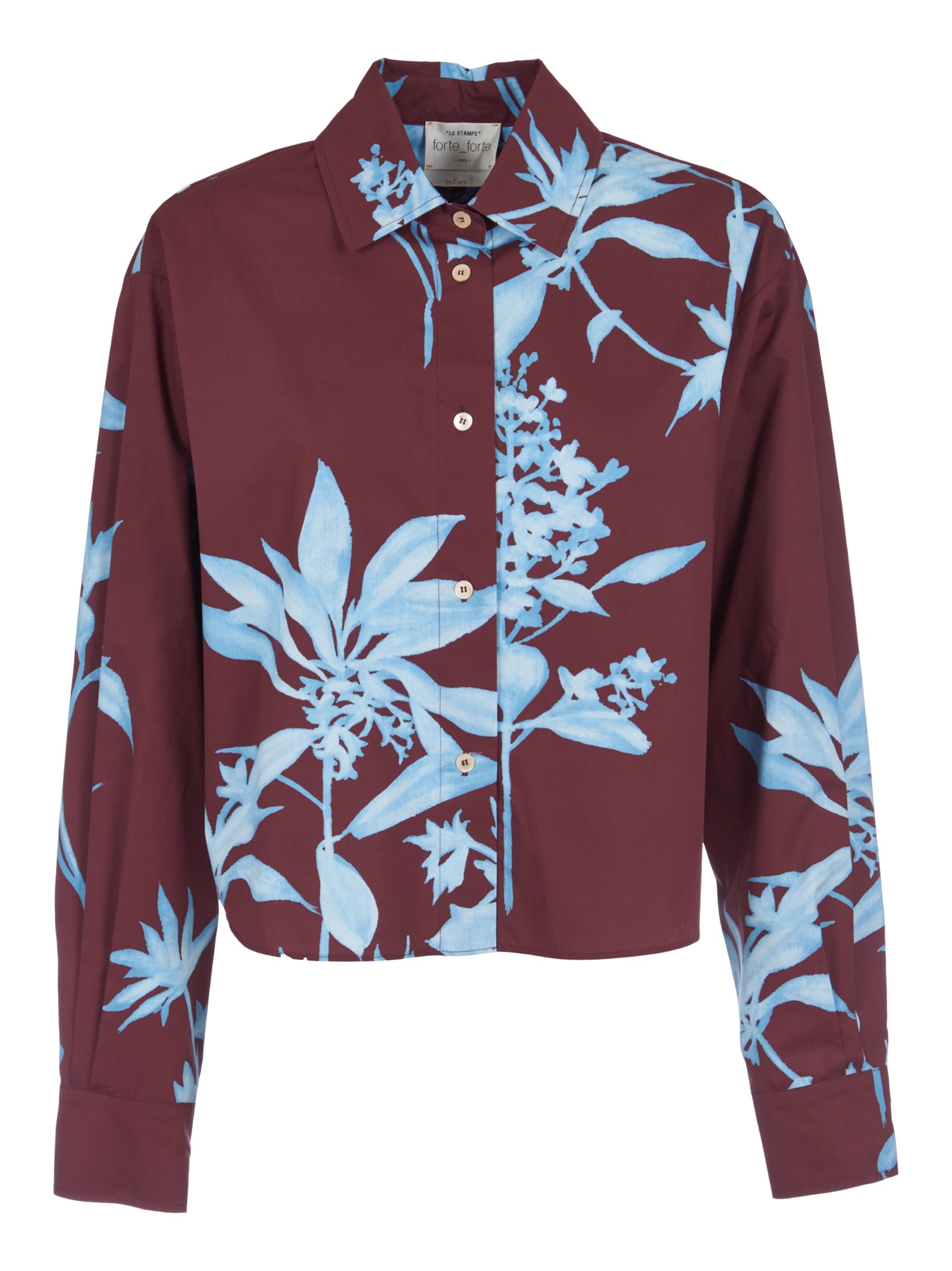 FORTE FORTE FLORAL PRINT CROPPED SHIRT