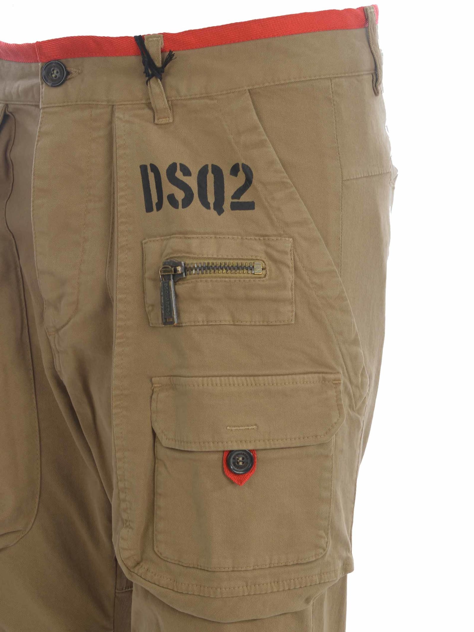 Shop Dsquared2 Trousers  Sexy Cargo In Cotton In Beige