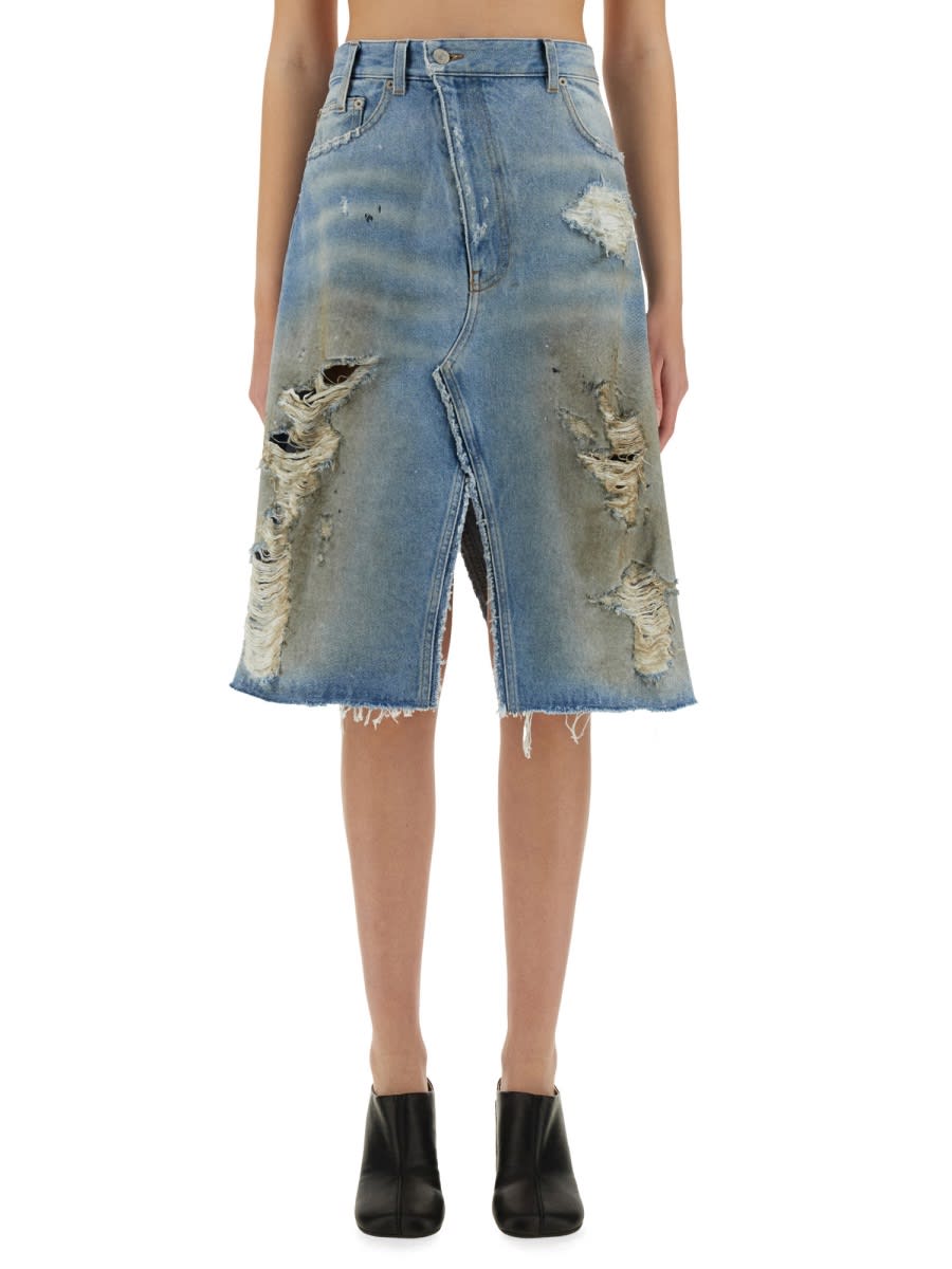 destroyed Midi Skirt