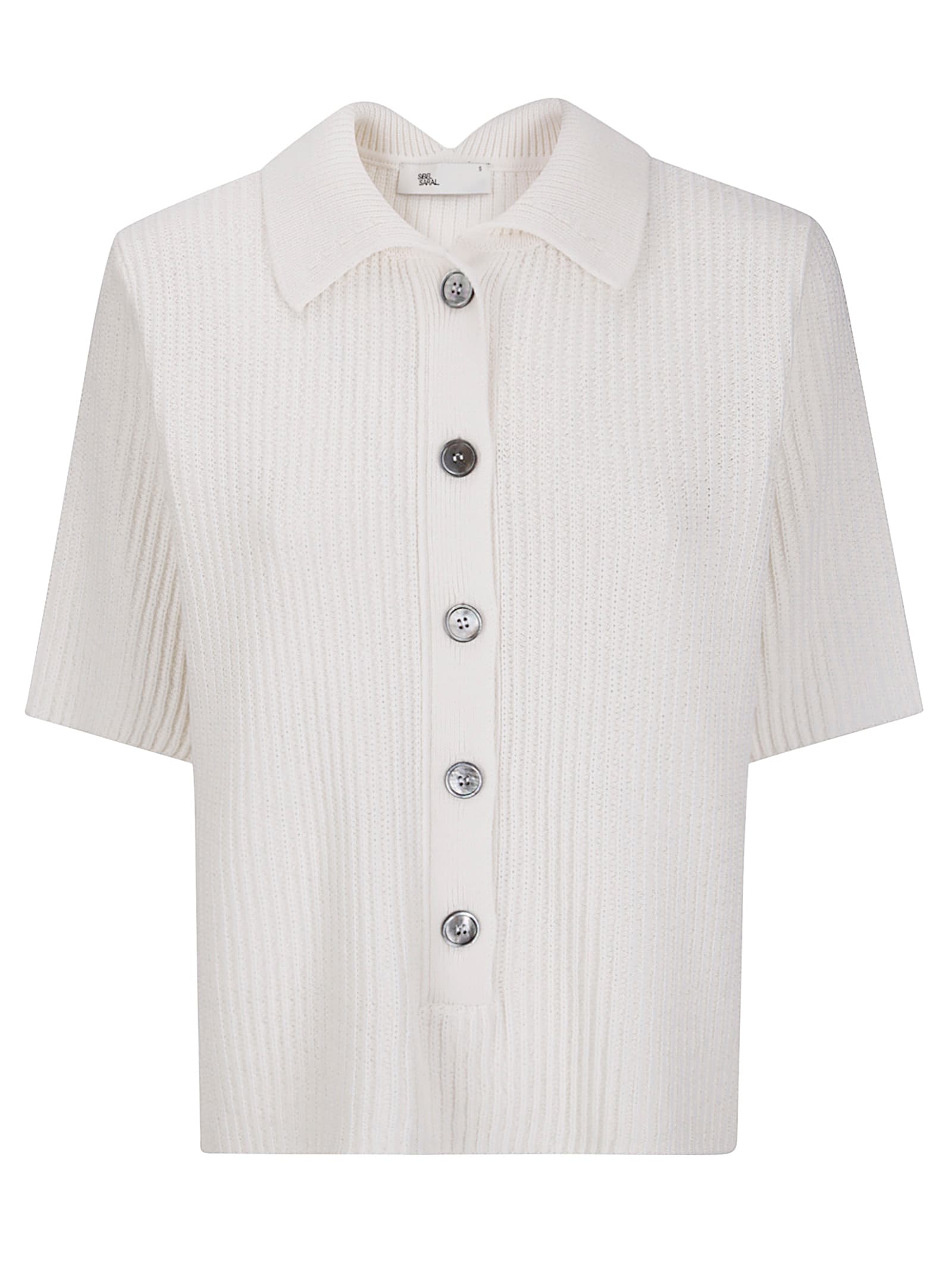 Sibel Saral Winter Polo Sweater In White