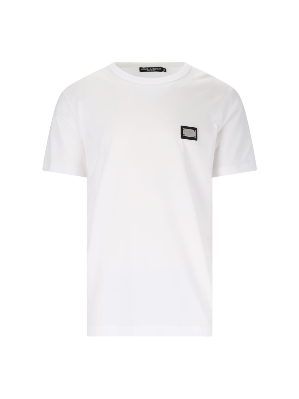 Shop Dolce & Gabbana Patched Logo Regular T-shirt In White