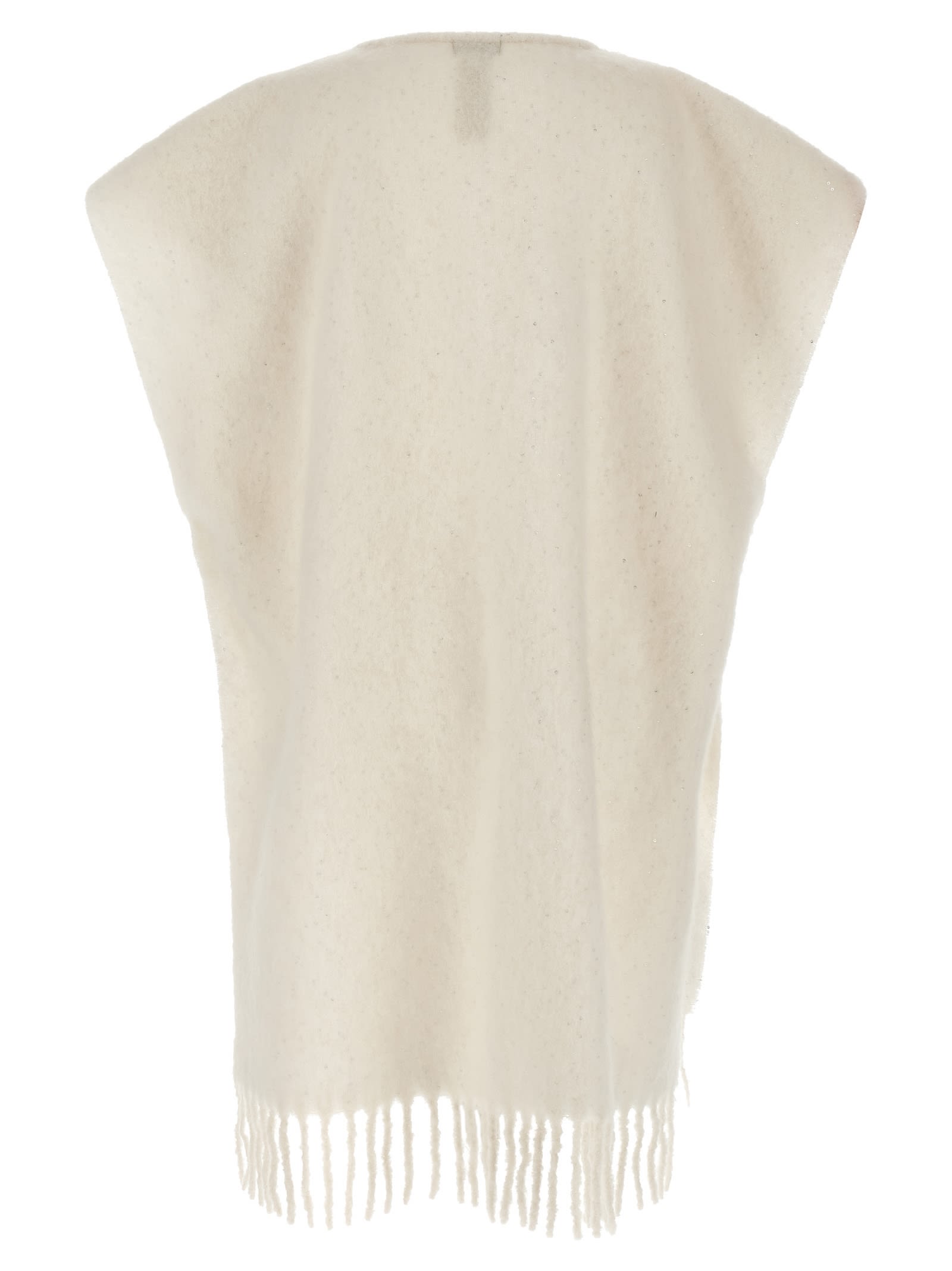 Peserico Circular Gauze Cape In Brown