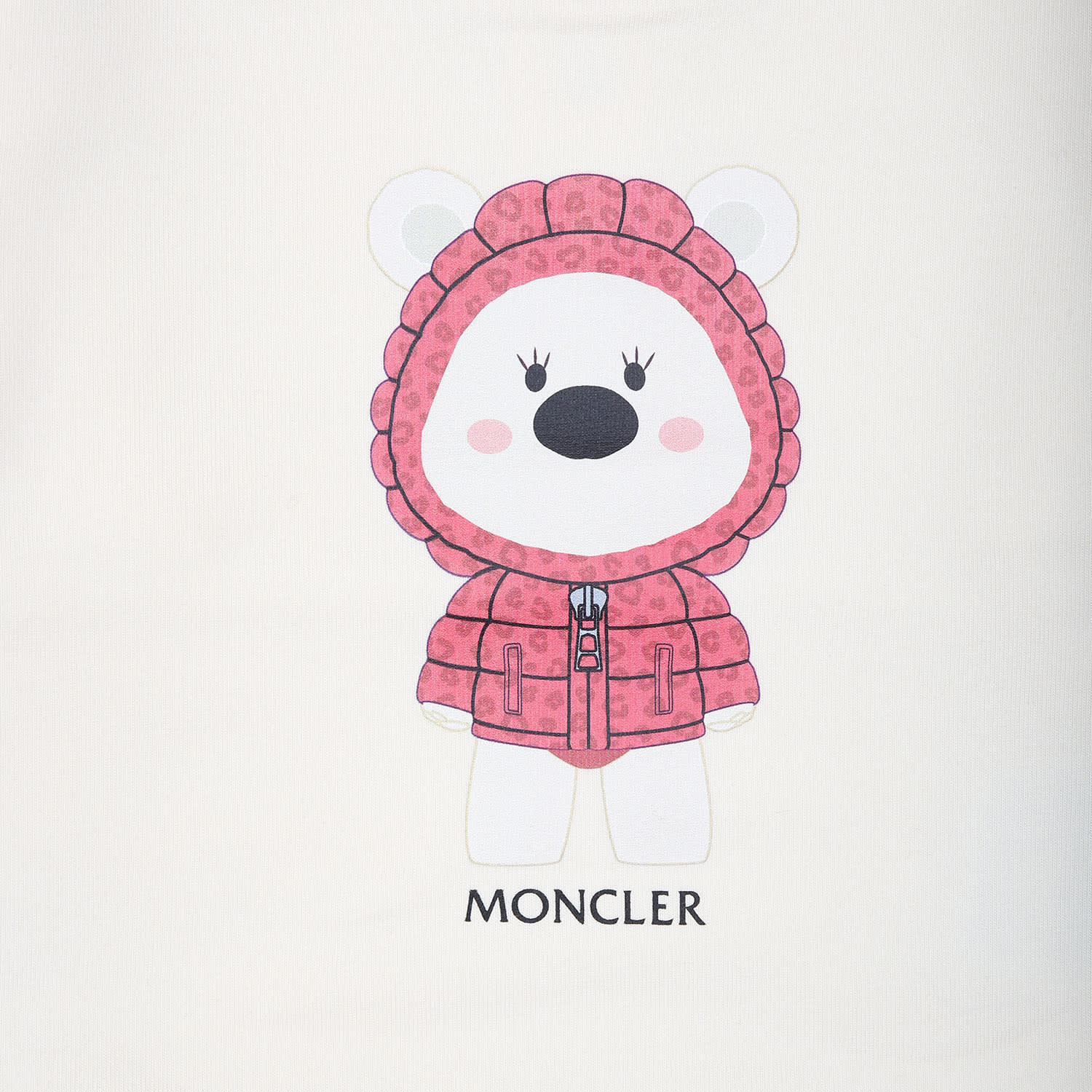 Moncler Ivory Sweatshirt For Baby Girl With Bear And Logo In Ivory