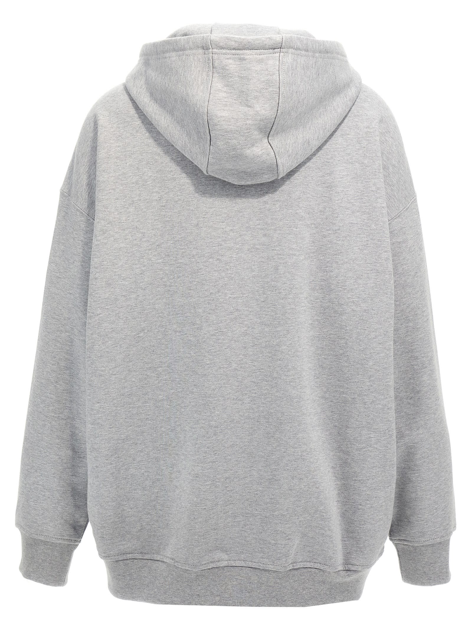 Shop Marni Logo Patch Hoodie In Gray