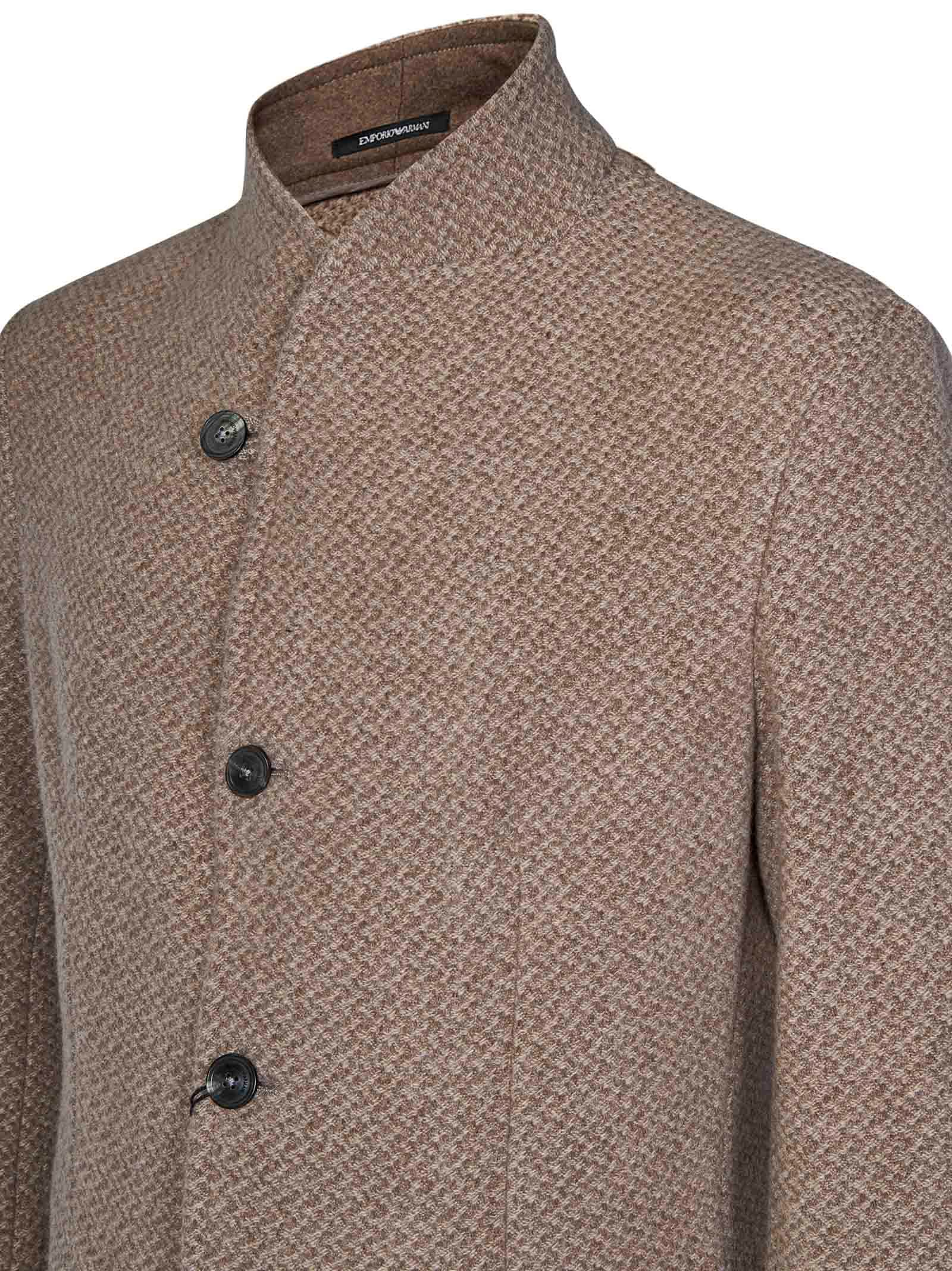 Shop Emporio Armani Coat In Beige