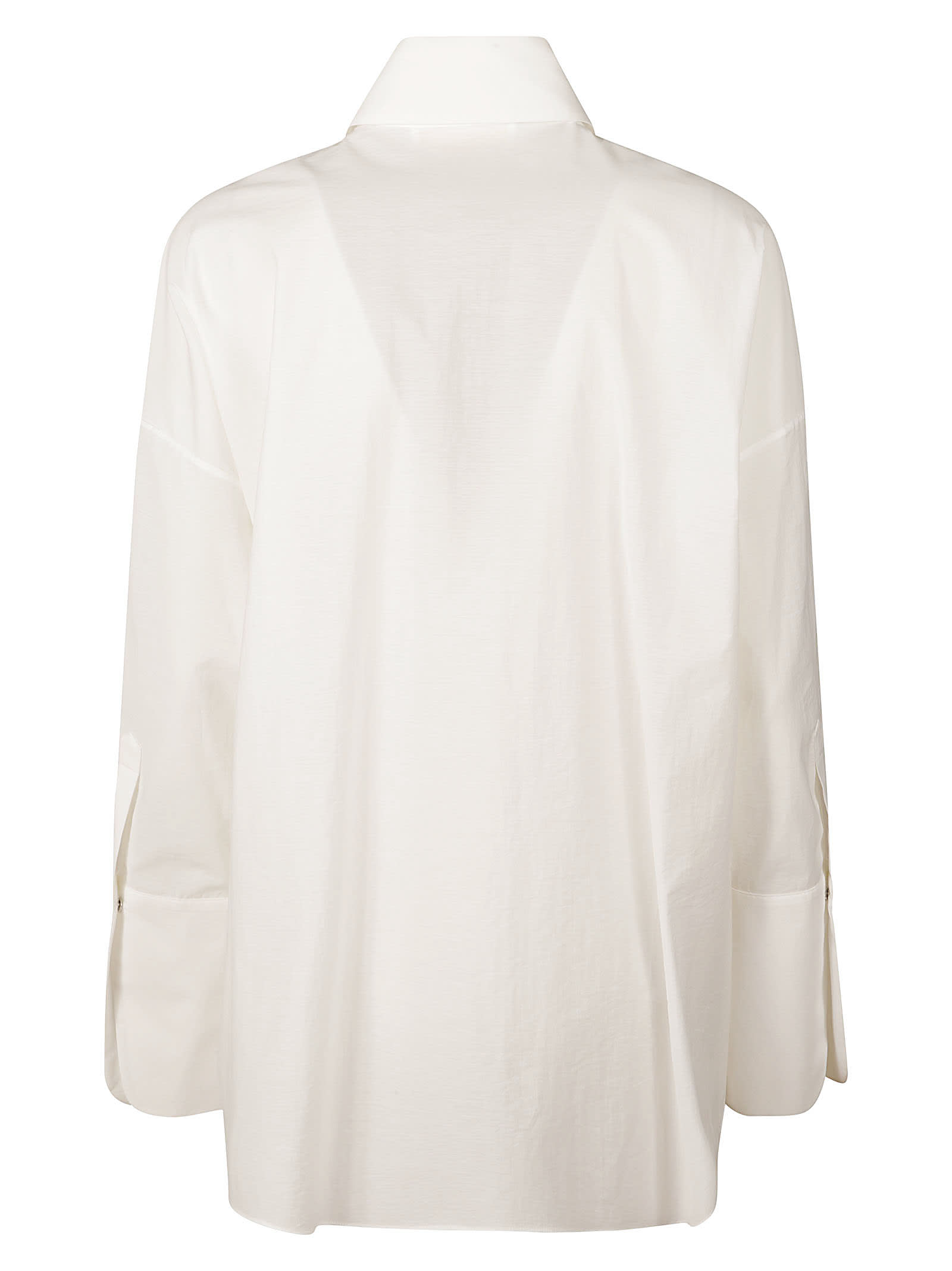Shop Genny Crown Buttons Plain Formal Shirt In White
