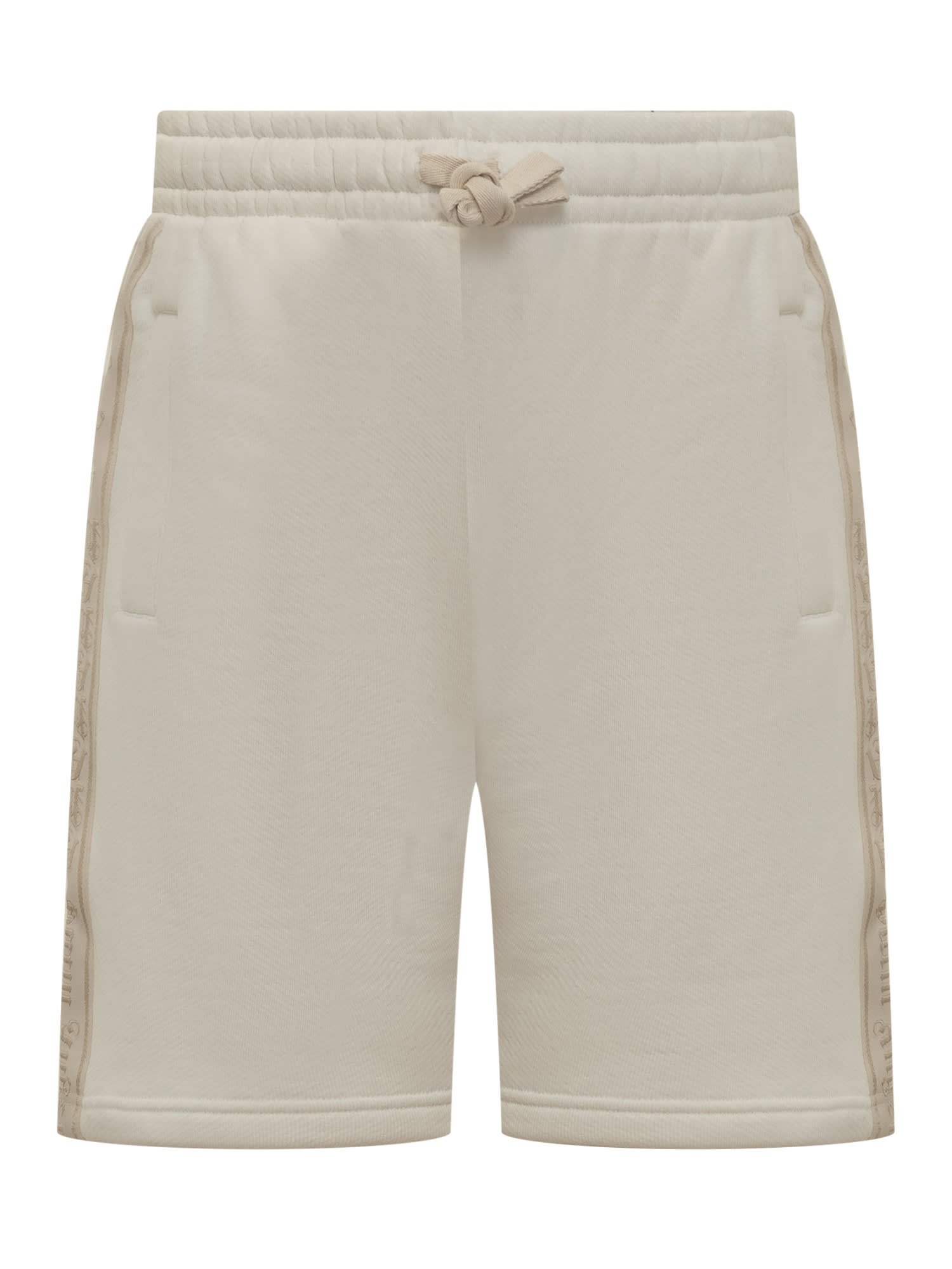Cotton Shorts With Logo Lettering Bands
