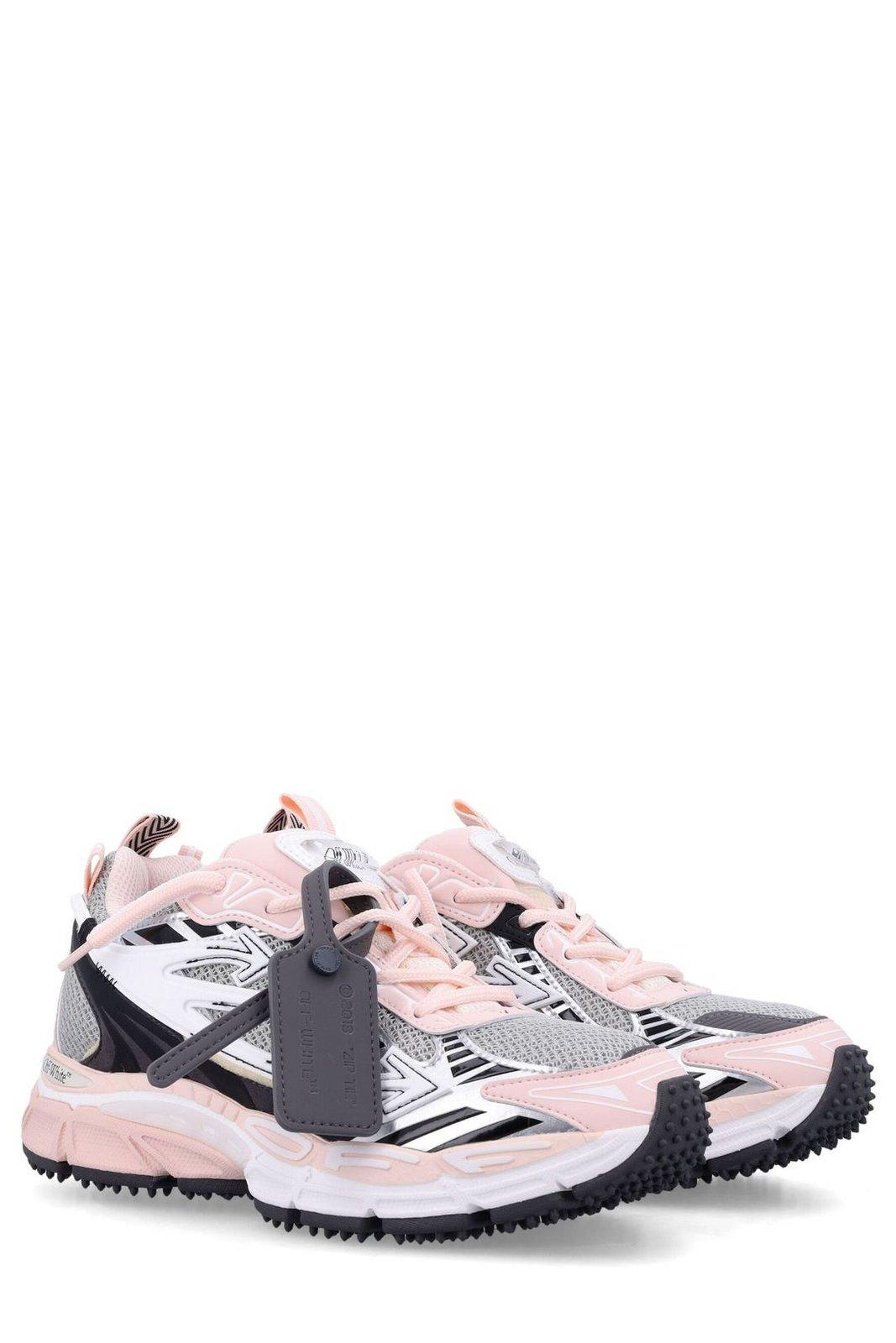 Shop Off-white Be Right Back Lace-up Sneakers In Grey/pink