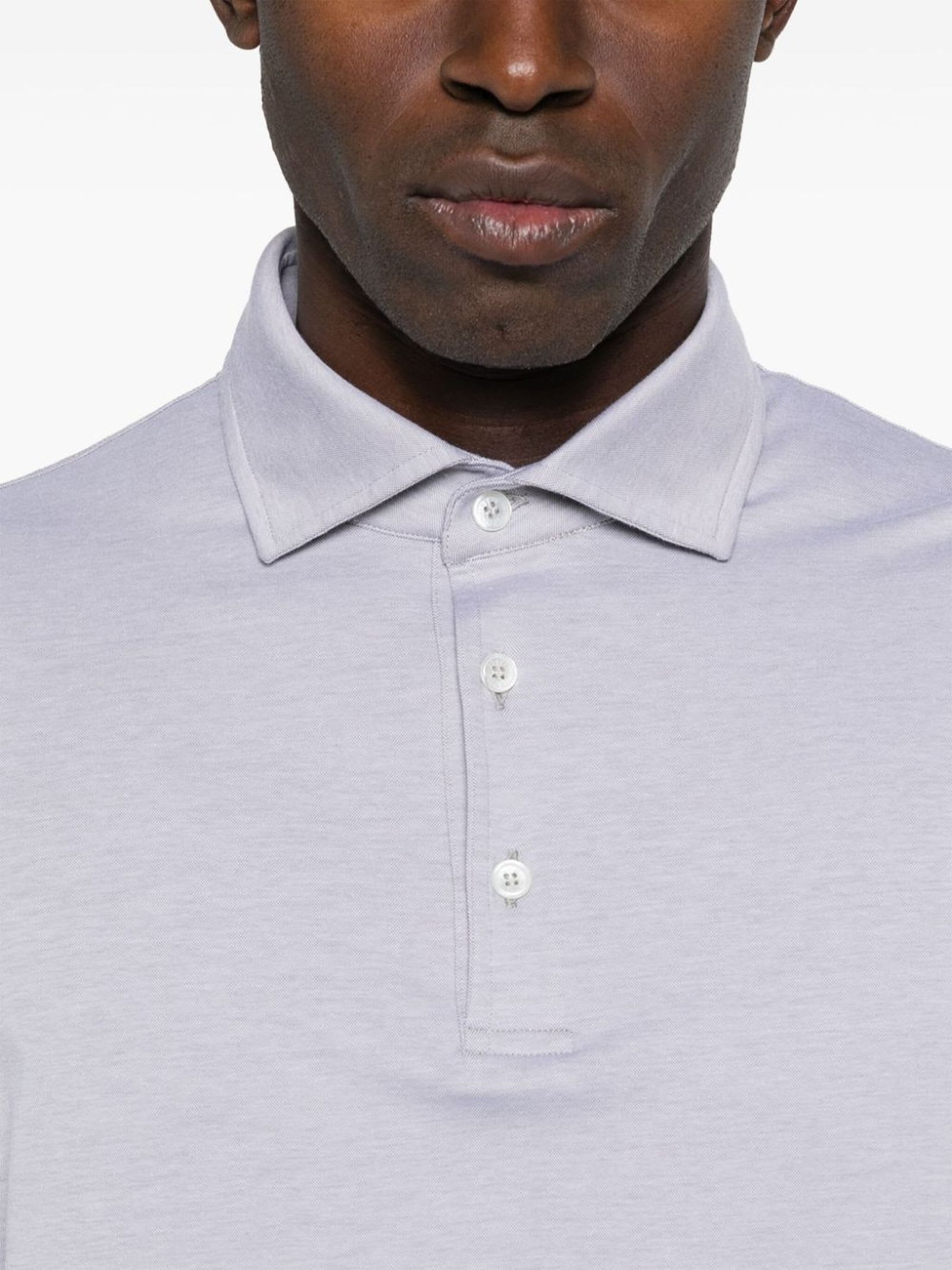 FEDELI LIGHT GREY ZERO POLO SHIRT 