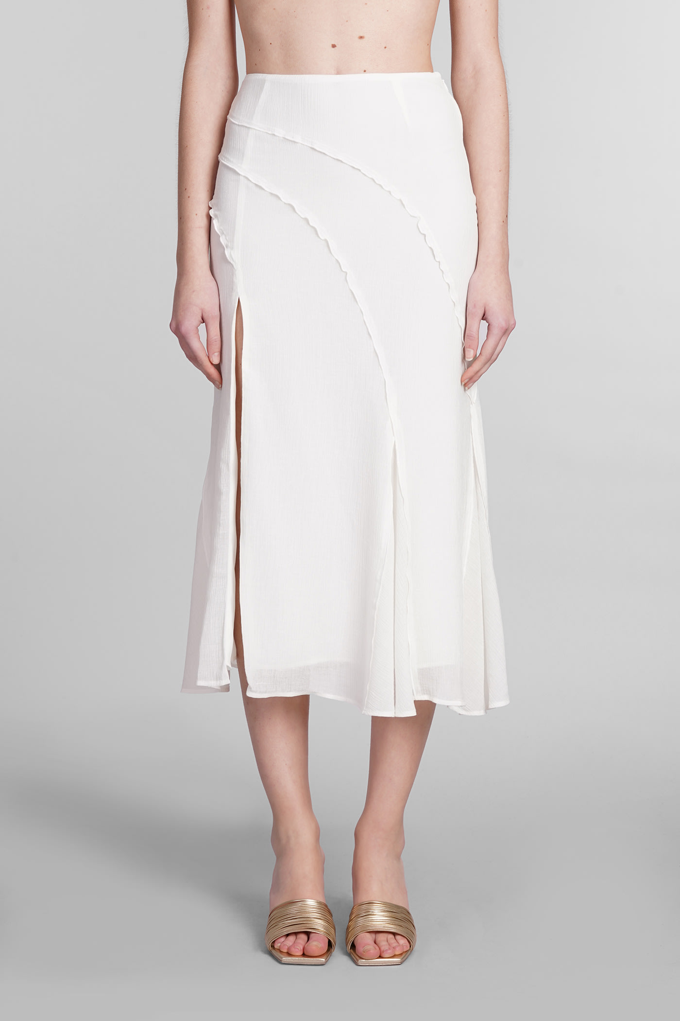 Cult Gaia Dallas Midirock Mit Hohem Bund In Beige