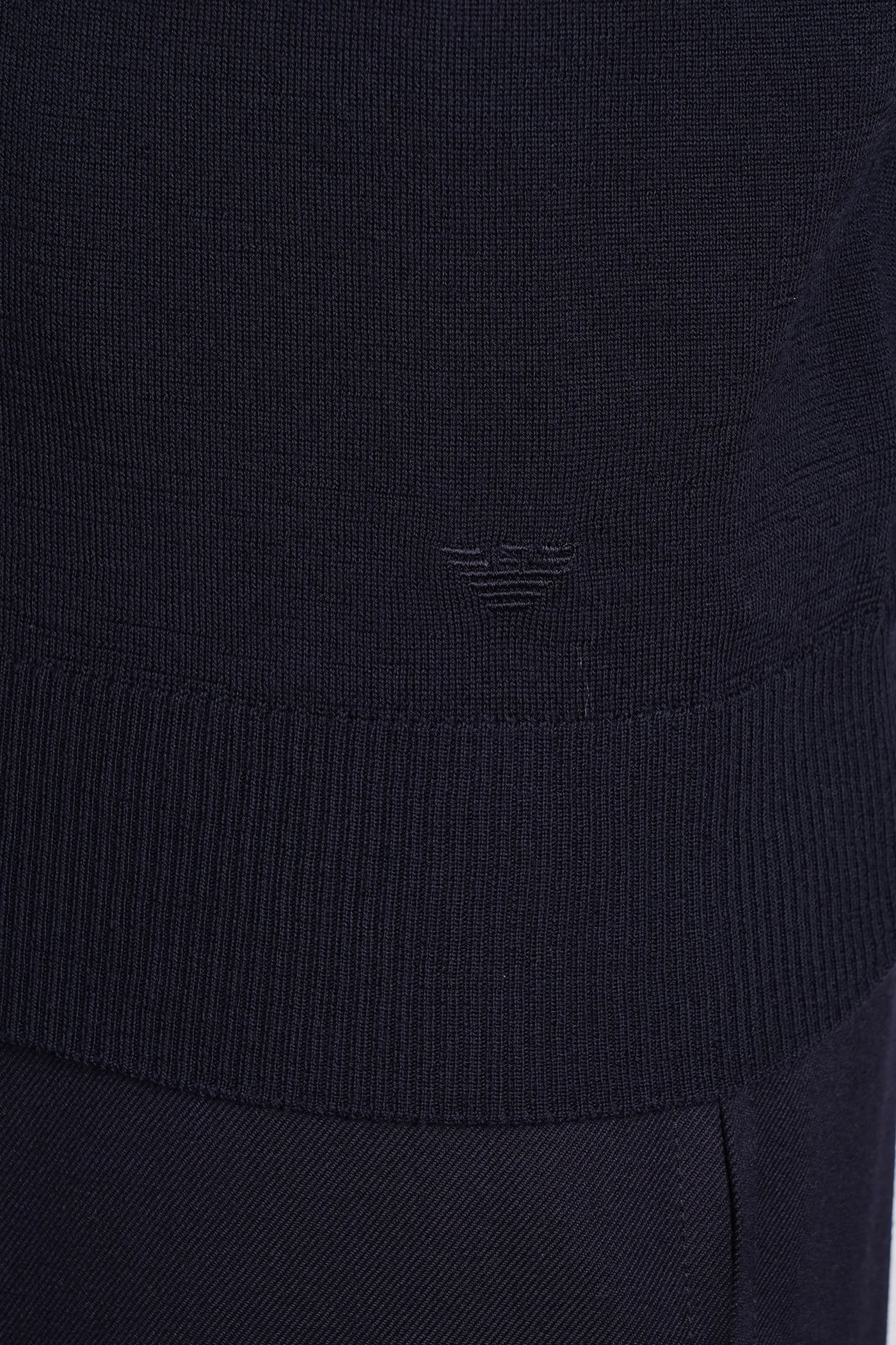 Shop Emporio Armani Knitwear In Blue Wool In Blu Navy