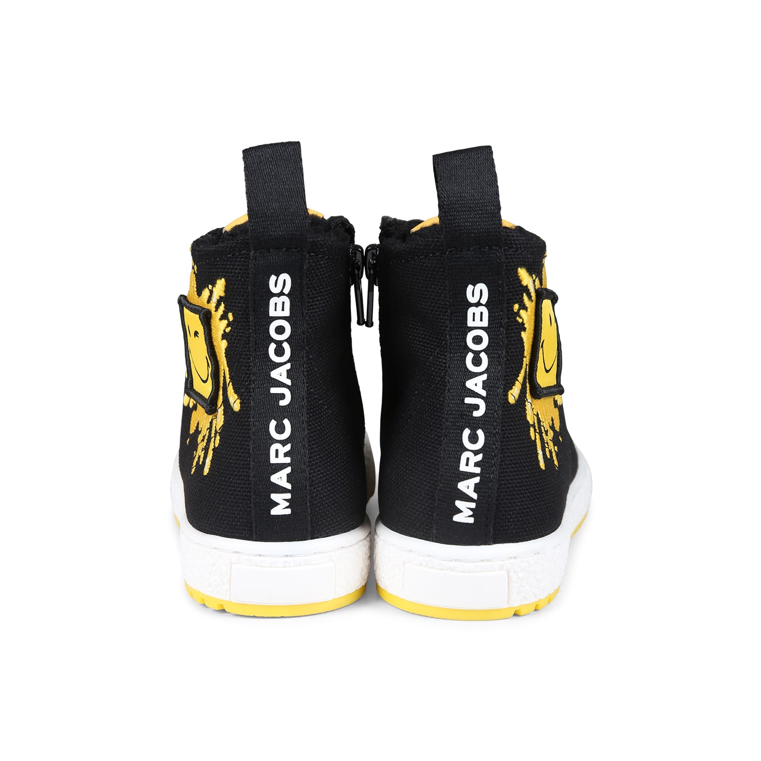 Marc Jacobs Black Sneakers For Kids With Smiley In Black