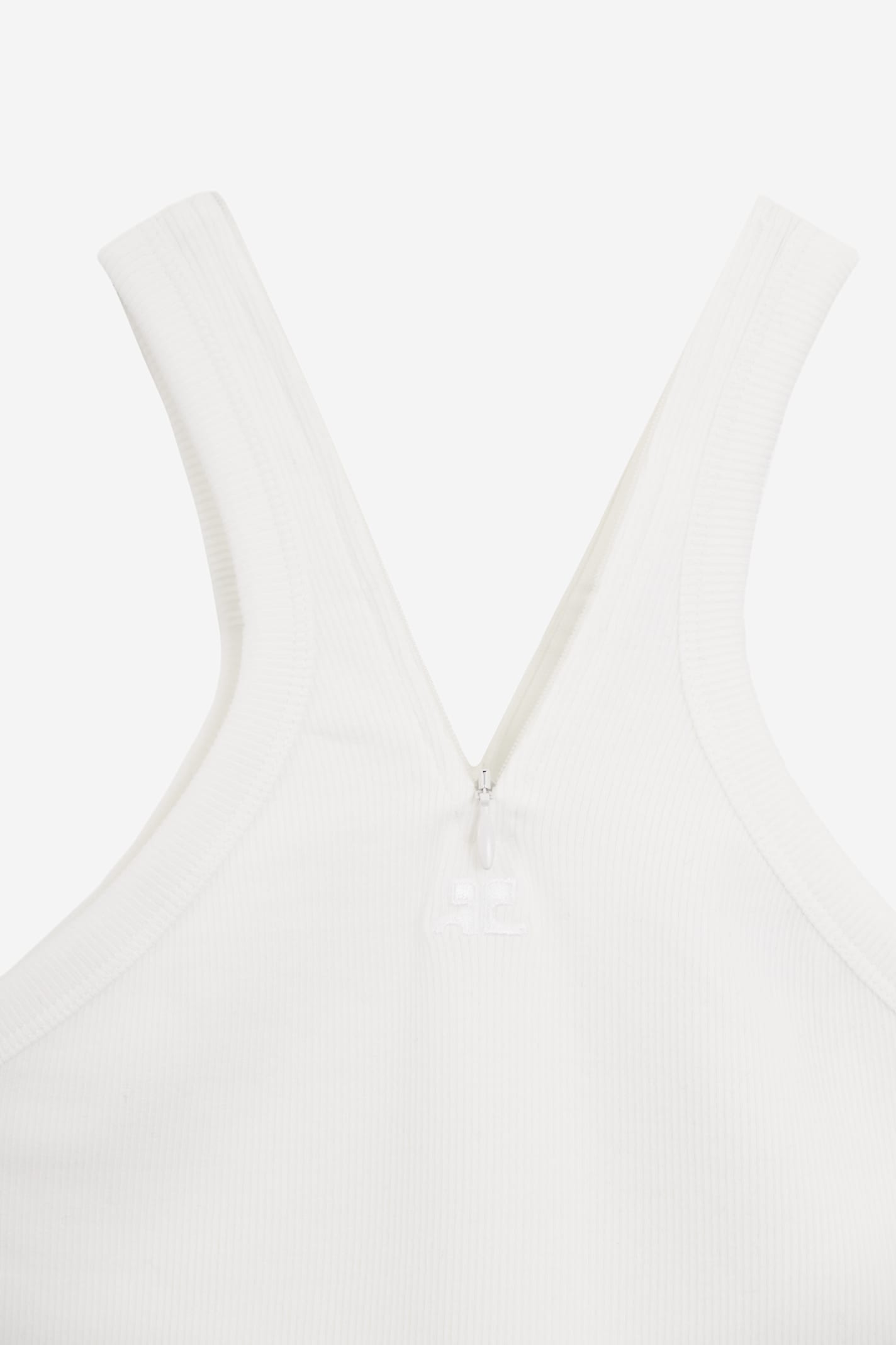 Shop Courrèges Criss Cross 90s Rib Topwear In White