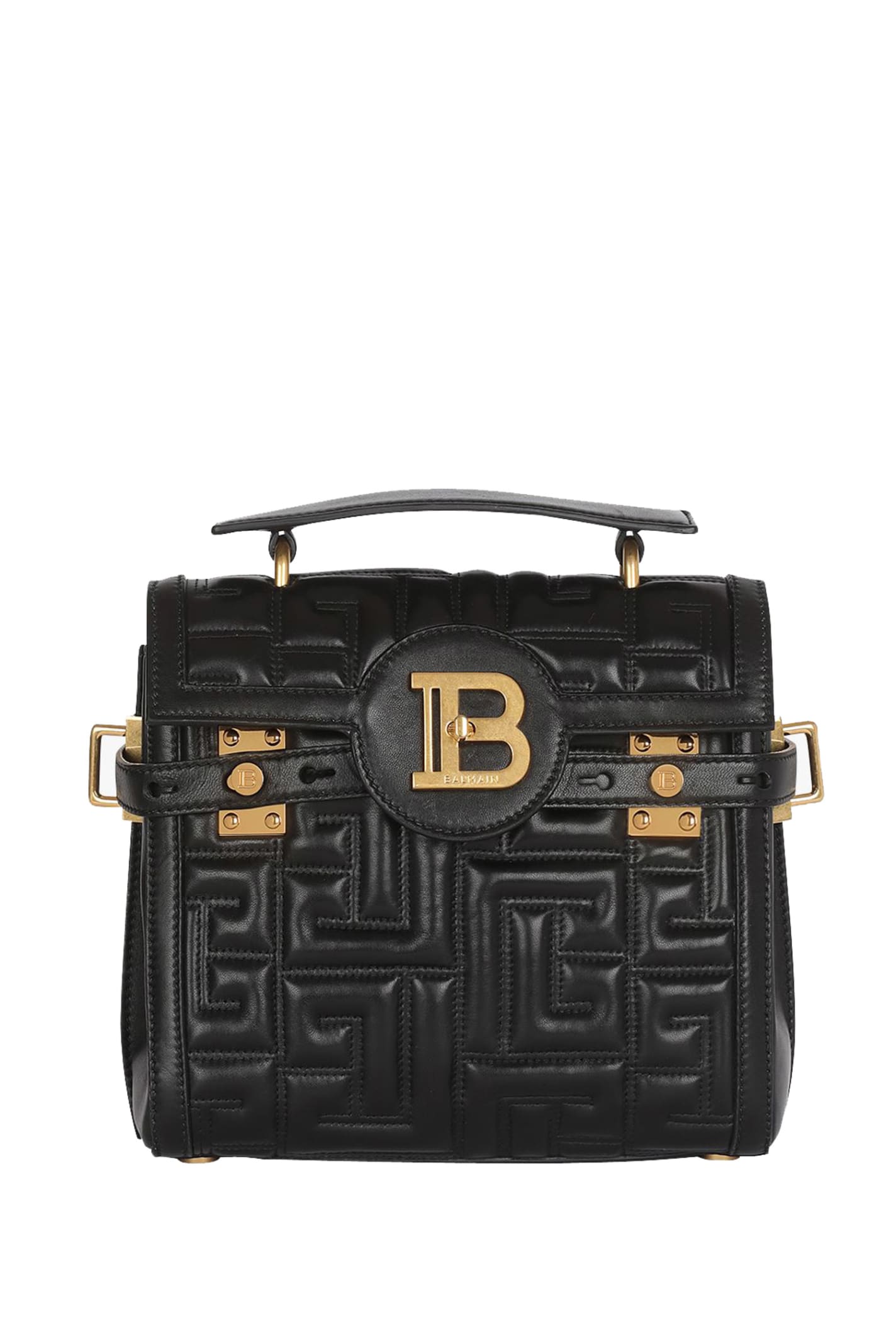 Balmain Black Quilted Leather B-buzz 23 Bag