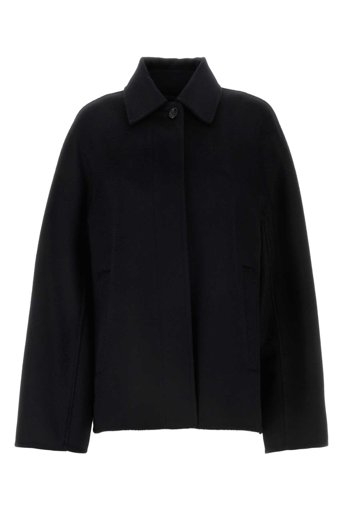 Shop Max Mara Black Cashmere Midas Coat In Nero