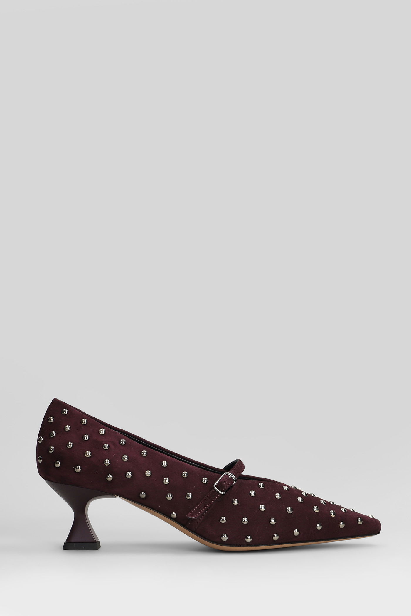 The Seller Pointed-toe Studded Heeled Pumps In Burgundy
