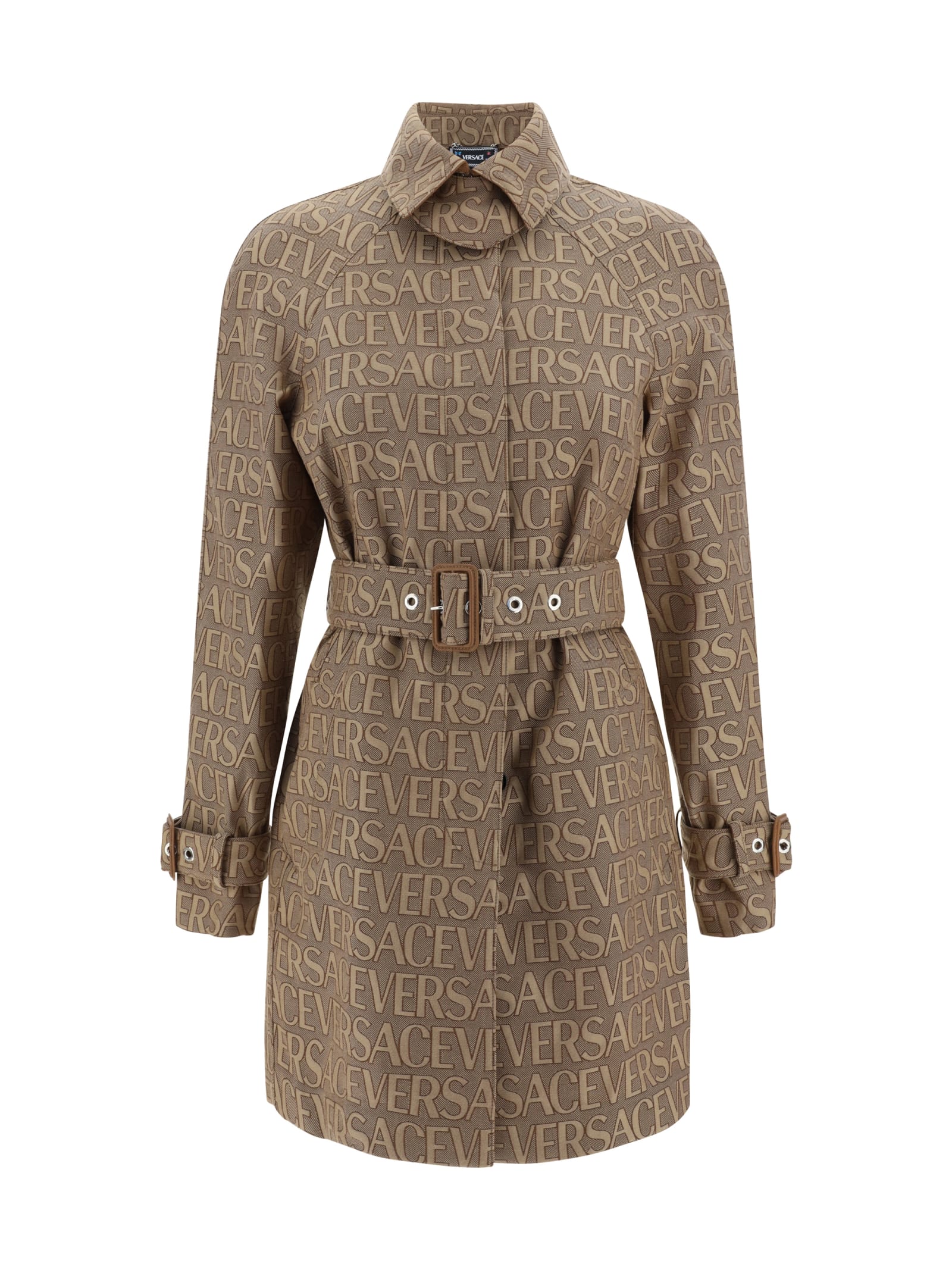 Brown Cotton Blend Trench Coat