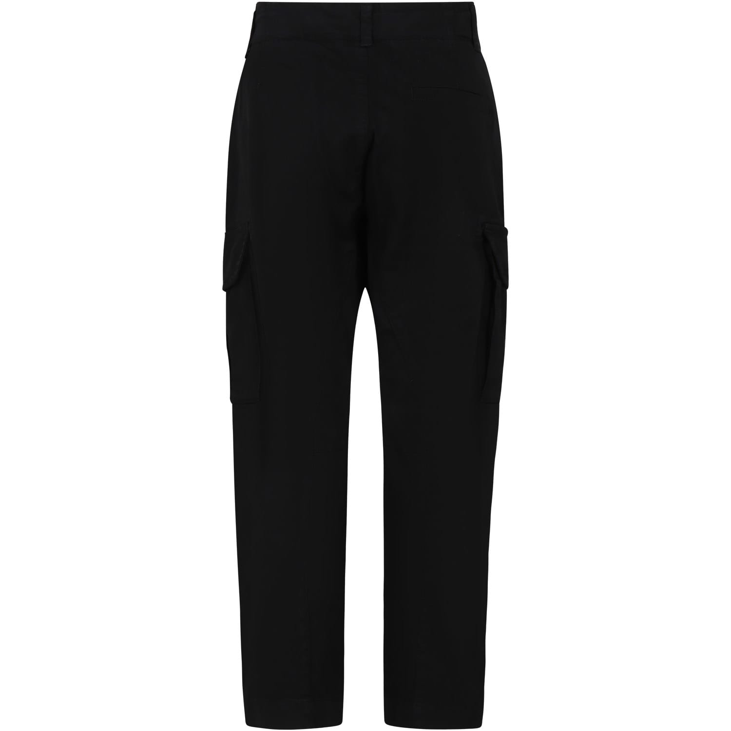 Shop C.p. Company Undersixteen Black Trousers For Boy With C.p. Company Lens.
