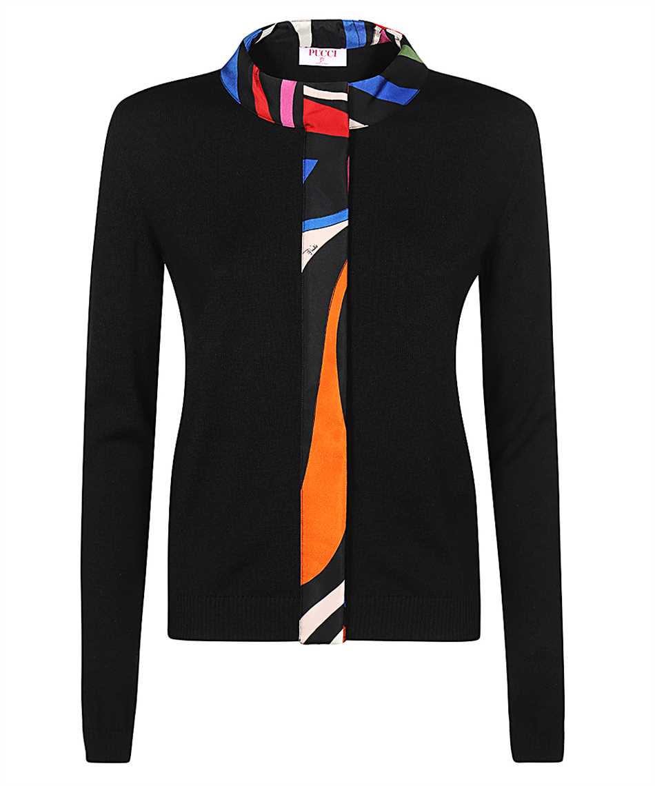 Shop Pucci Virgin Wool Cardigan In Black