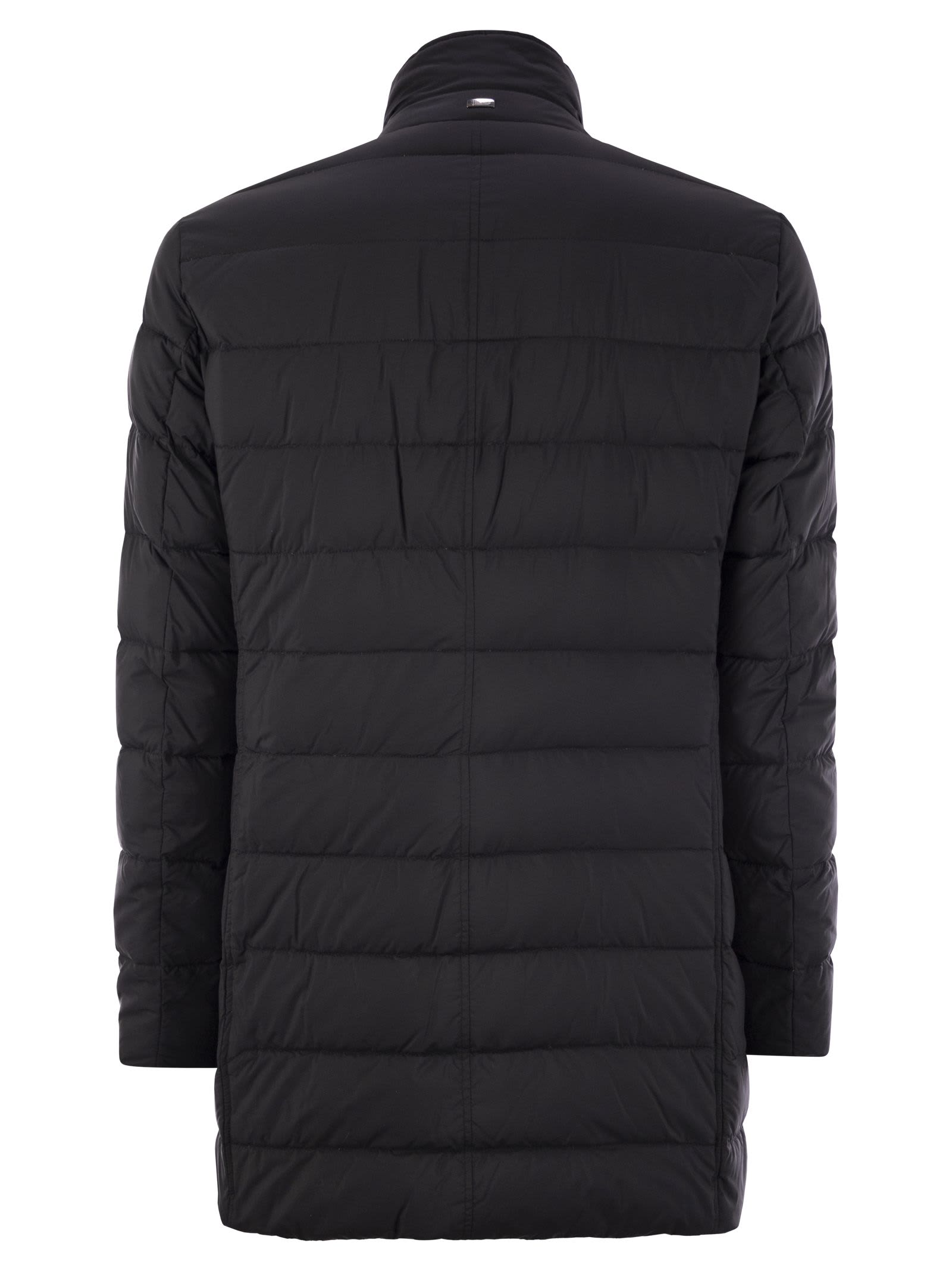 Shop Herno Long Padded Coat In Black