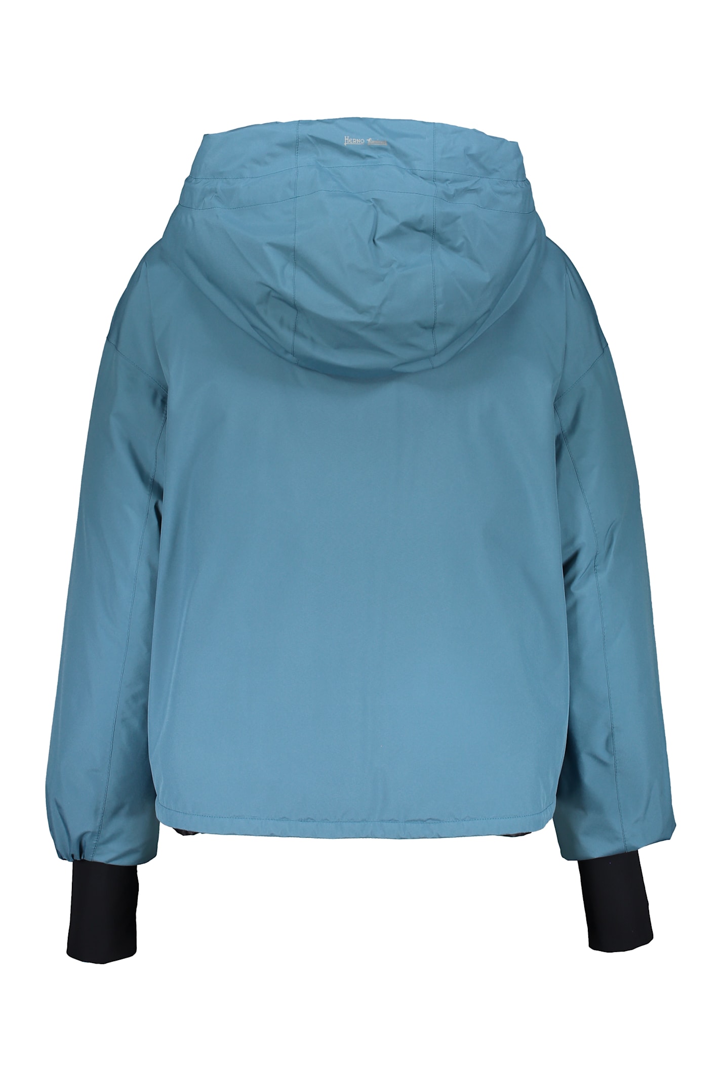 Herno Modern Down Jacket With Hood And Zip In Blue