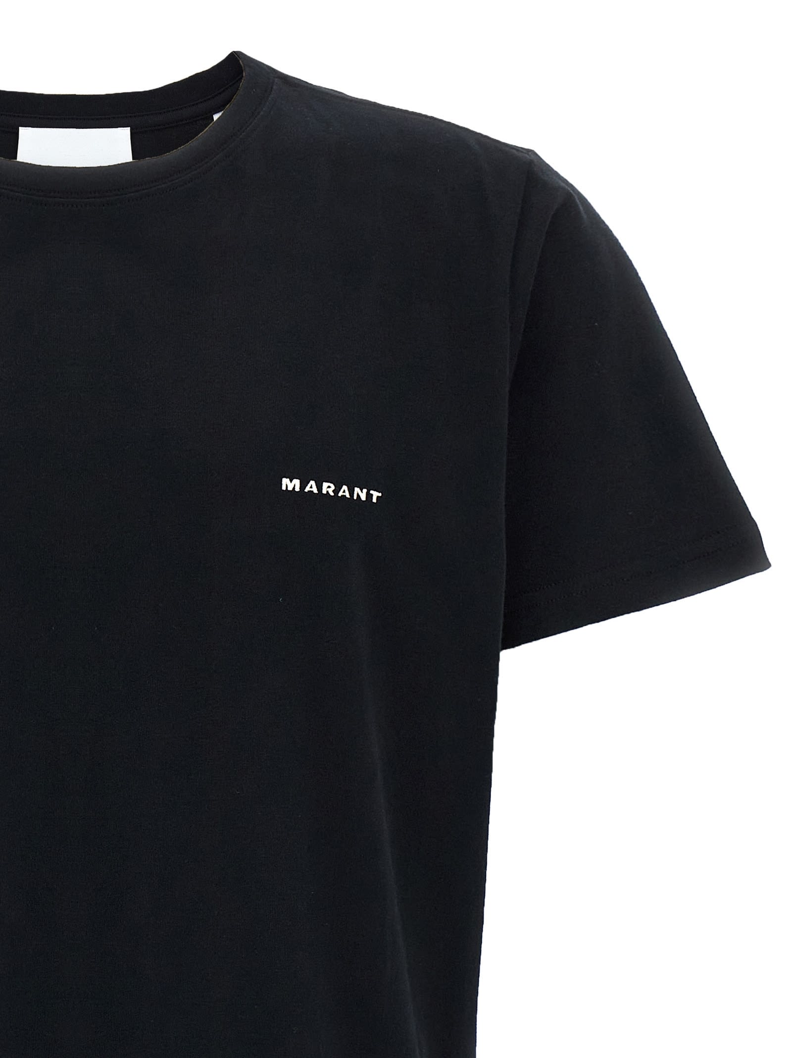 Isabel Marant Minimalist Black Cotton Short-sleeve T-shirt In Black