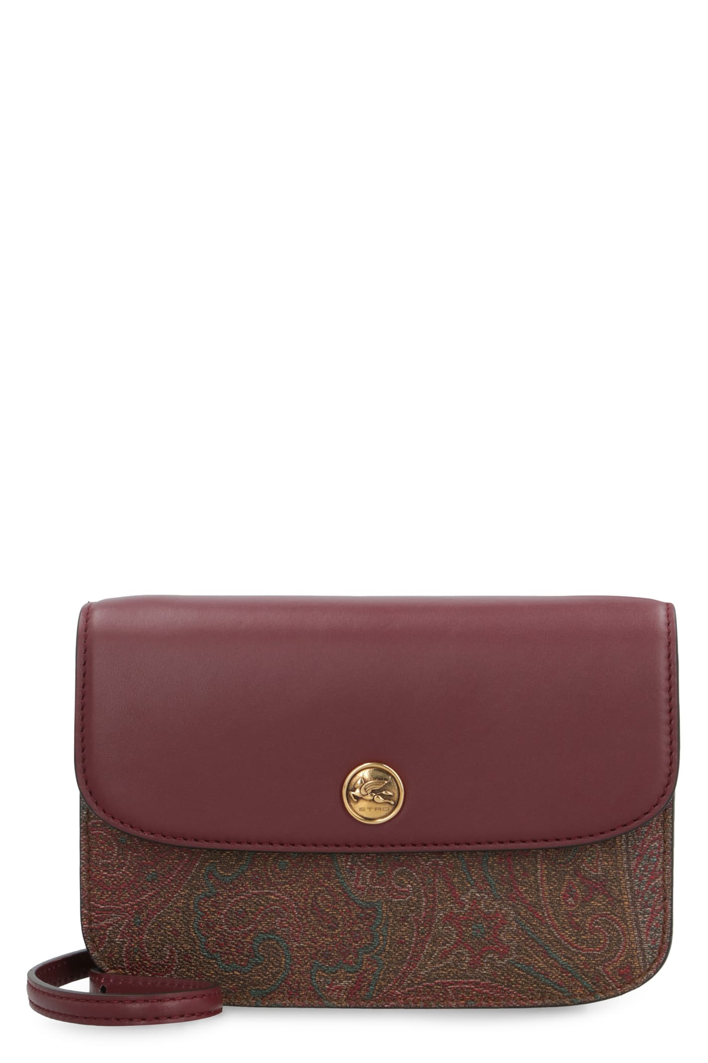 Shop Etro Essential Paisley Print Crossbody Bag In Burgundy