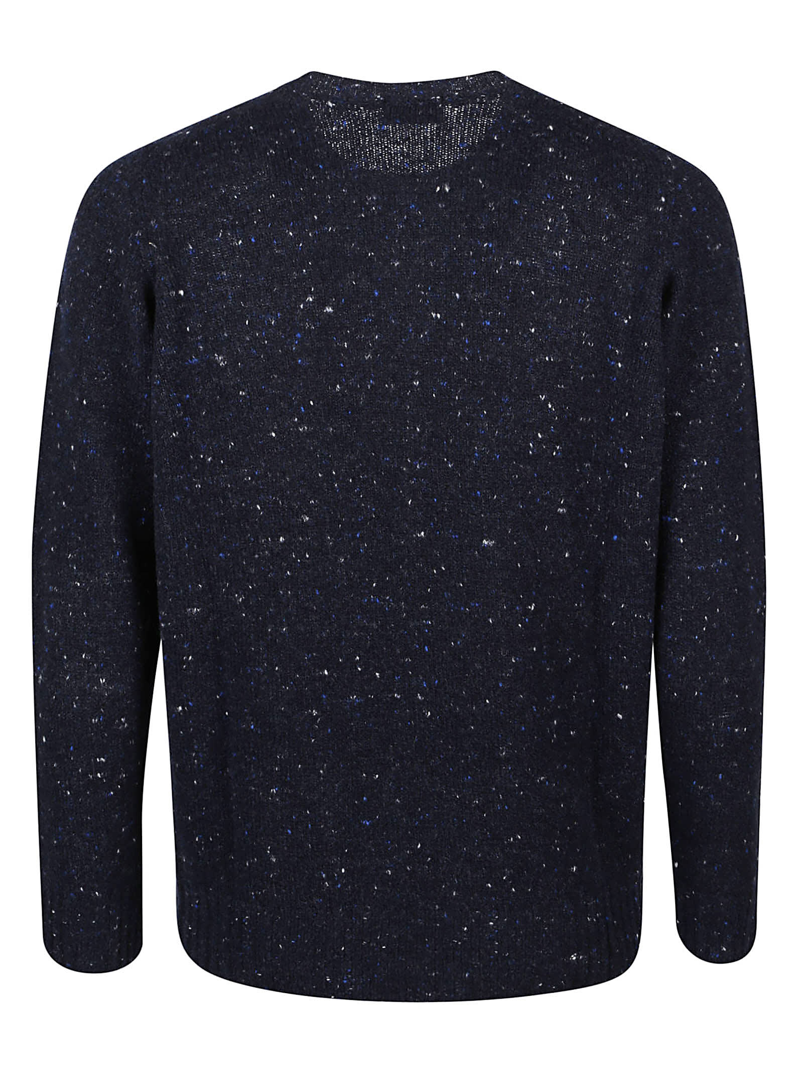 Drumohr Speckled Round-neck Sweater In Blue