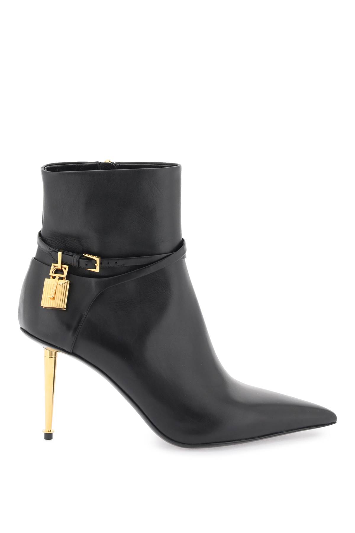 Leather Ankle Boots With Padlock