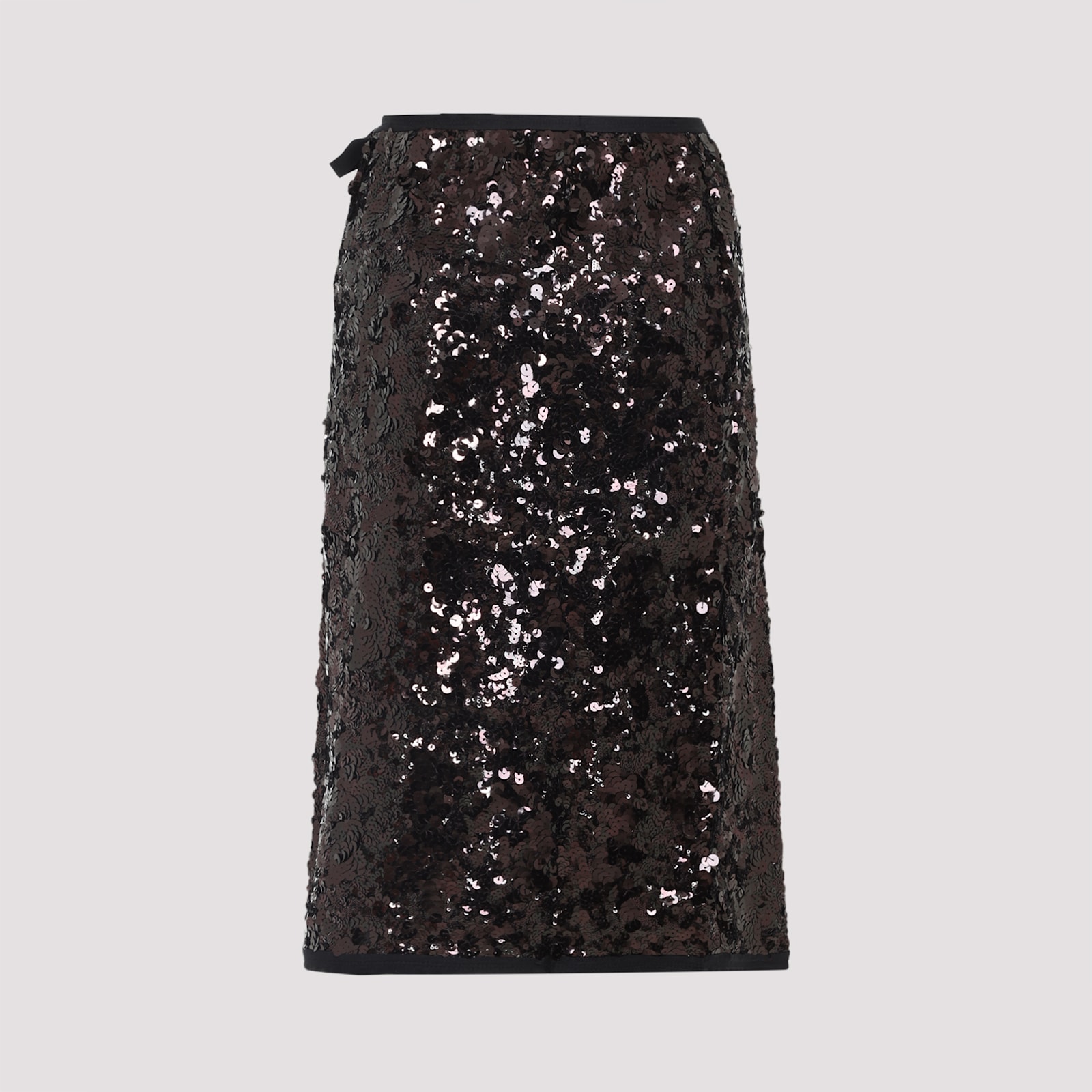 Prada Plum-coloured Sequined Skirt Women In Black