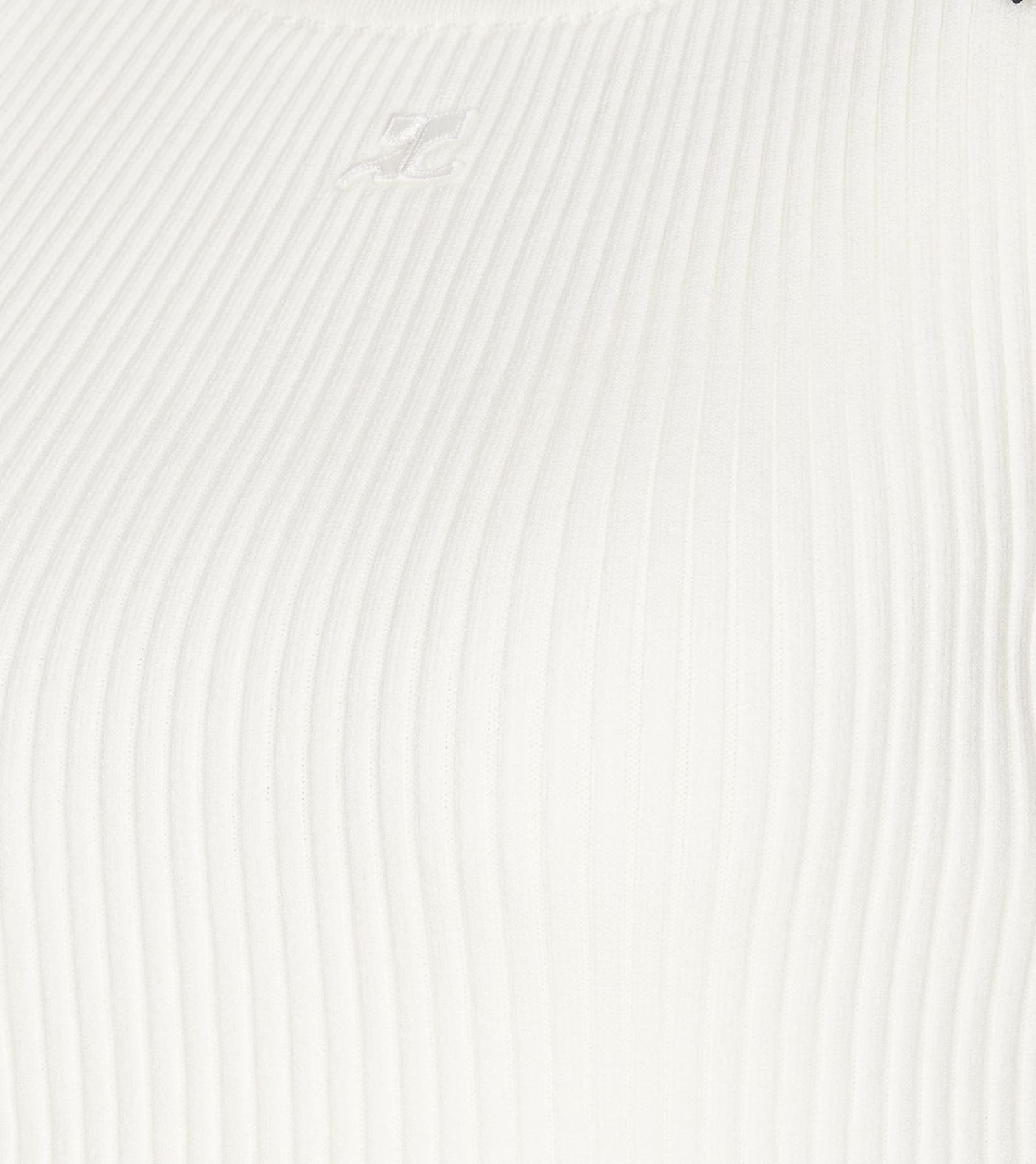Shop Courrèges Logo Knit Dress In White