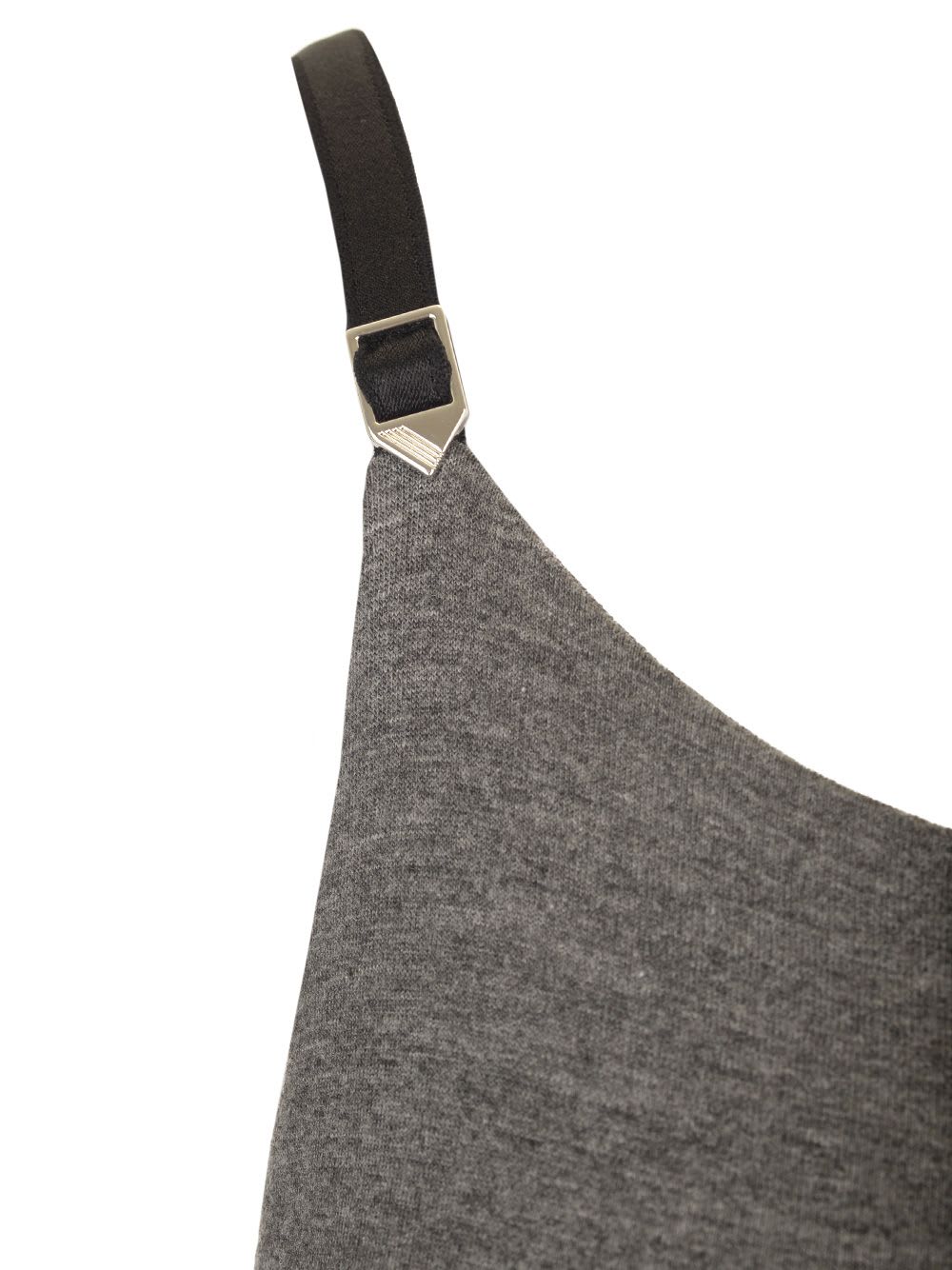 Attico Asymmetric Jersey Minidress In Grey
