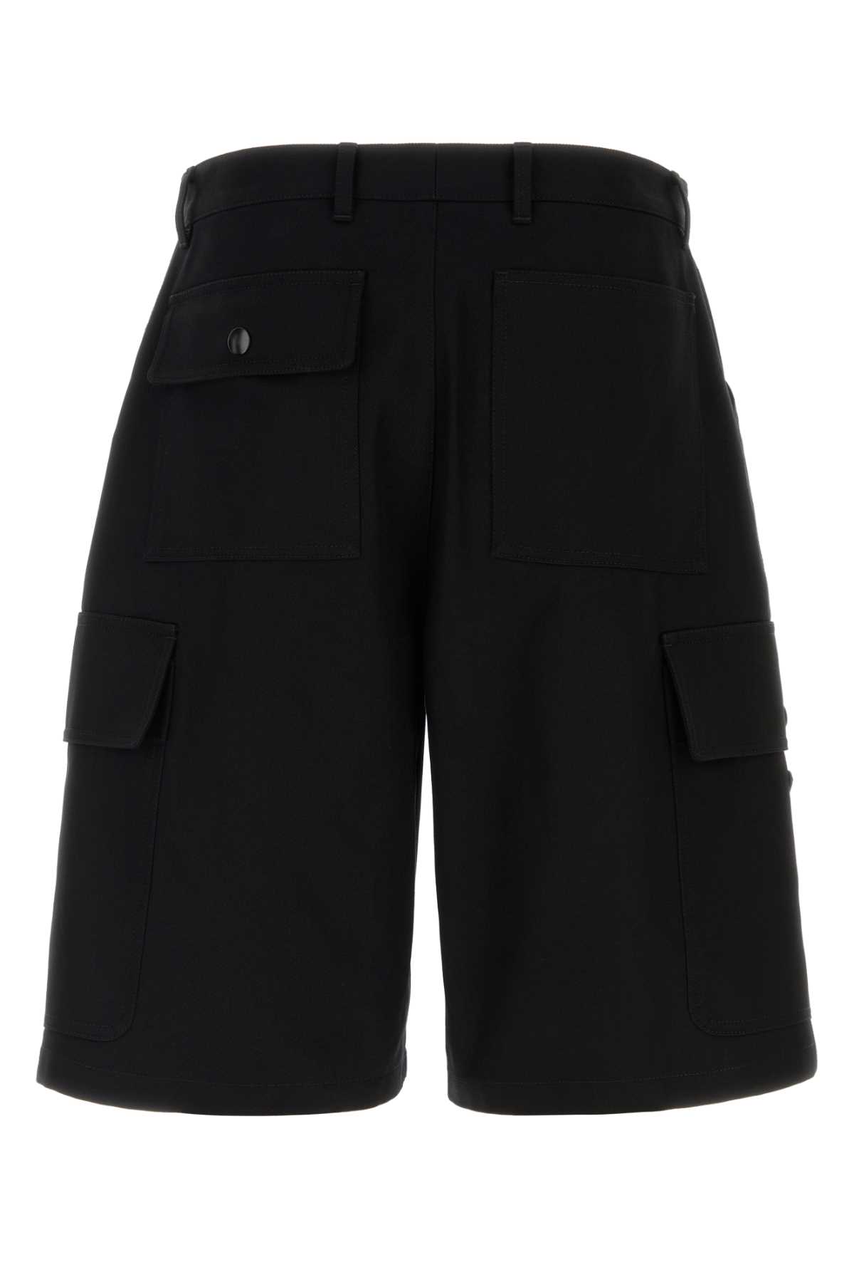 Prada Black Drill Bermuda Shorts In Nero
