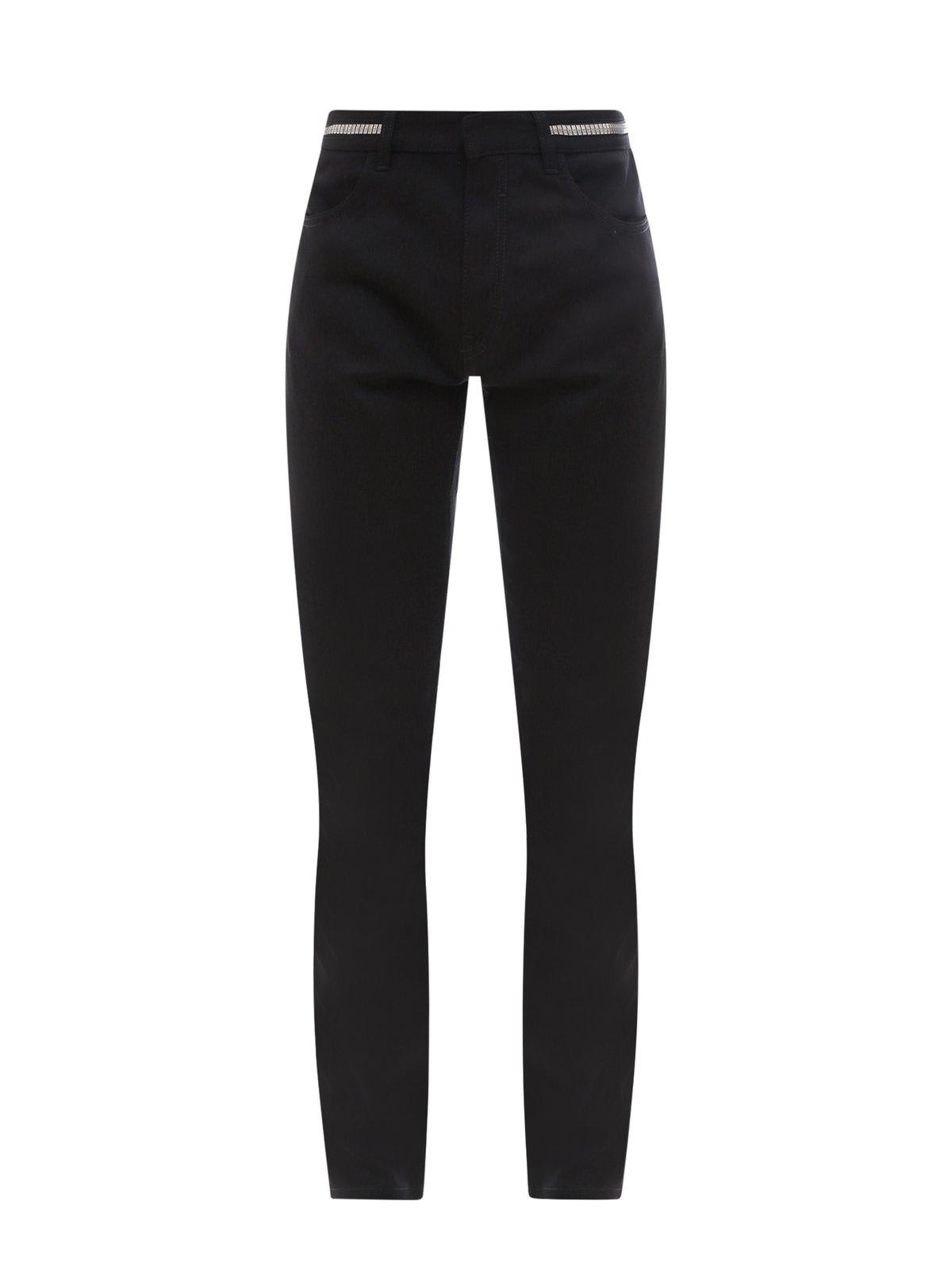 Shop Givenchy 4g Embellished Skinny Jeans In Black