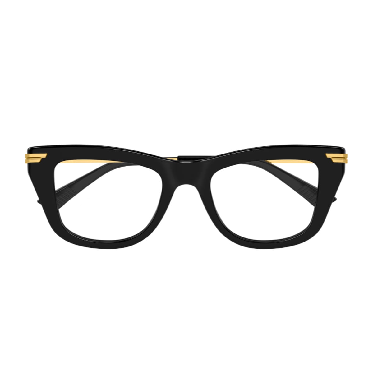 Bottega Veneta Bv1370o Linea Ribbon 001 Black Gold Glasses