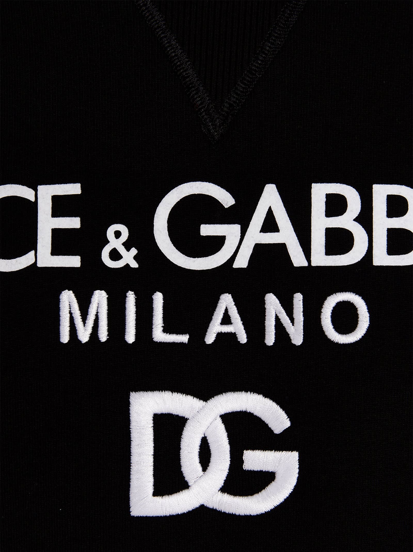 Shop Dolce & Gabbana Dg Essential Sweatshirt In White/black