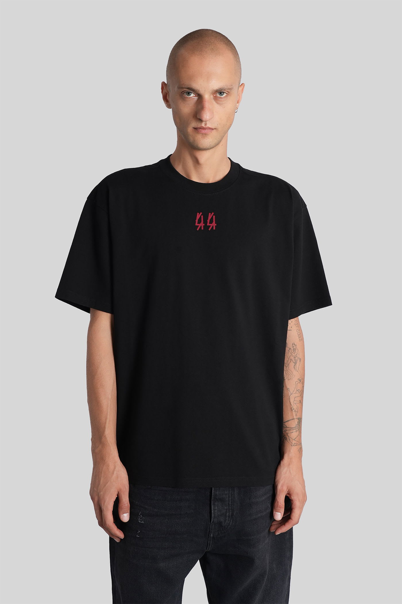 44 Label Group Short-sleeved T-shirt In Black