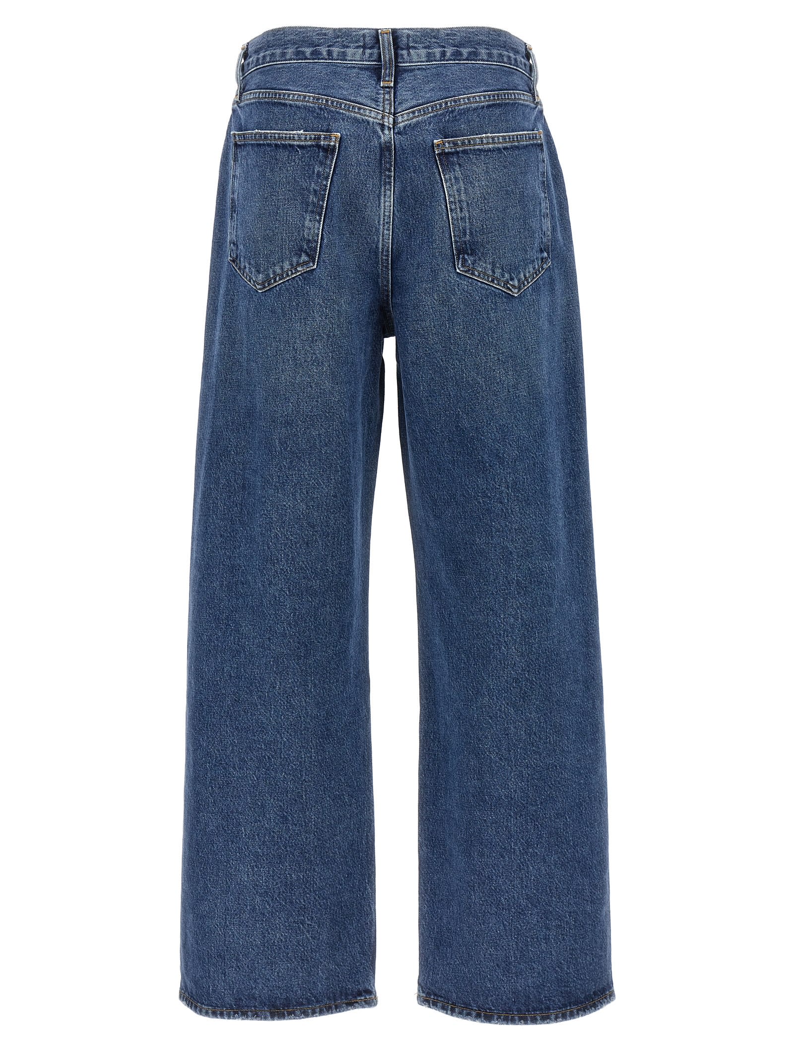 Shop Agolde Low Slung Baggy Jeans In Blue