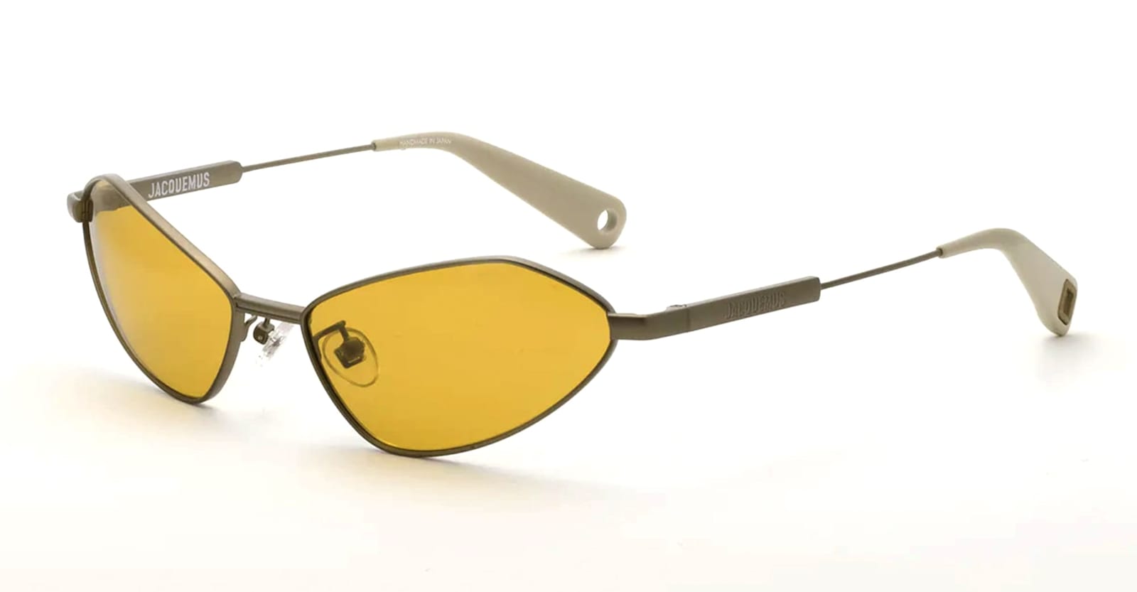 Jacquemus Bambino Metal - Matt Putty / Amber Lens Sunglasses In Yellow