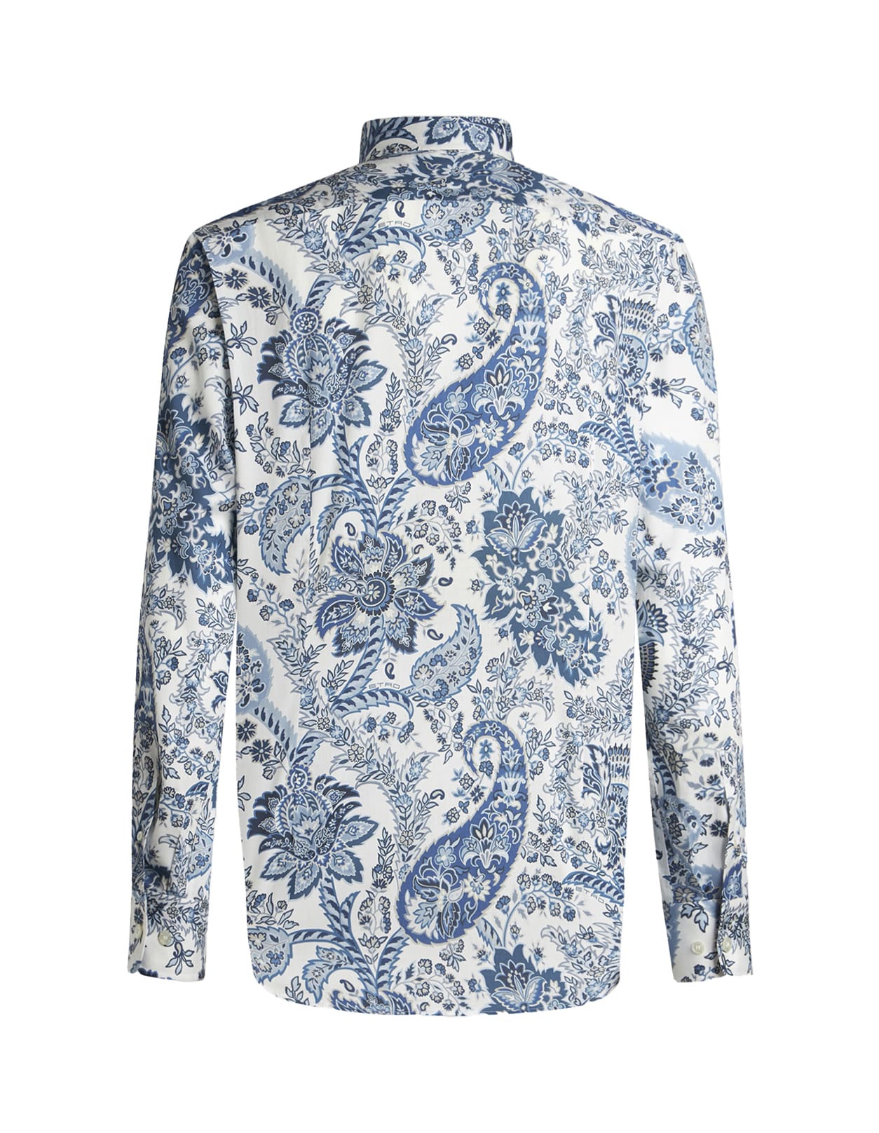 Shop Etro Navy Blue Floral Paisley Shirt