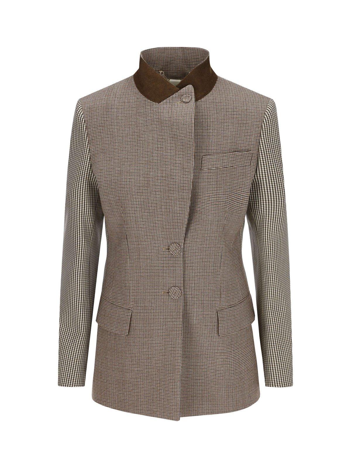 Single-breasted Houndstooth Jacket