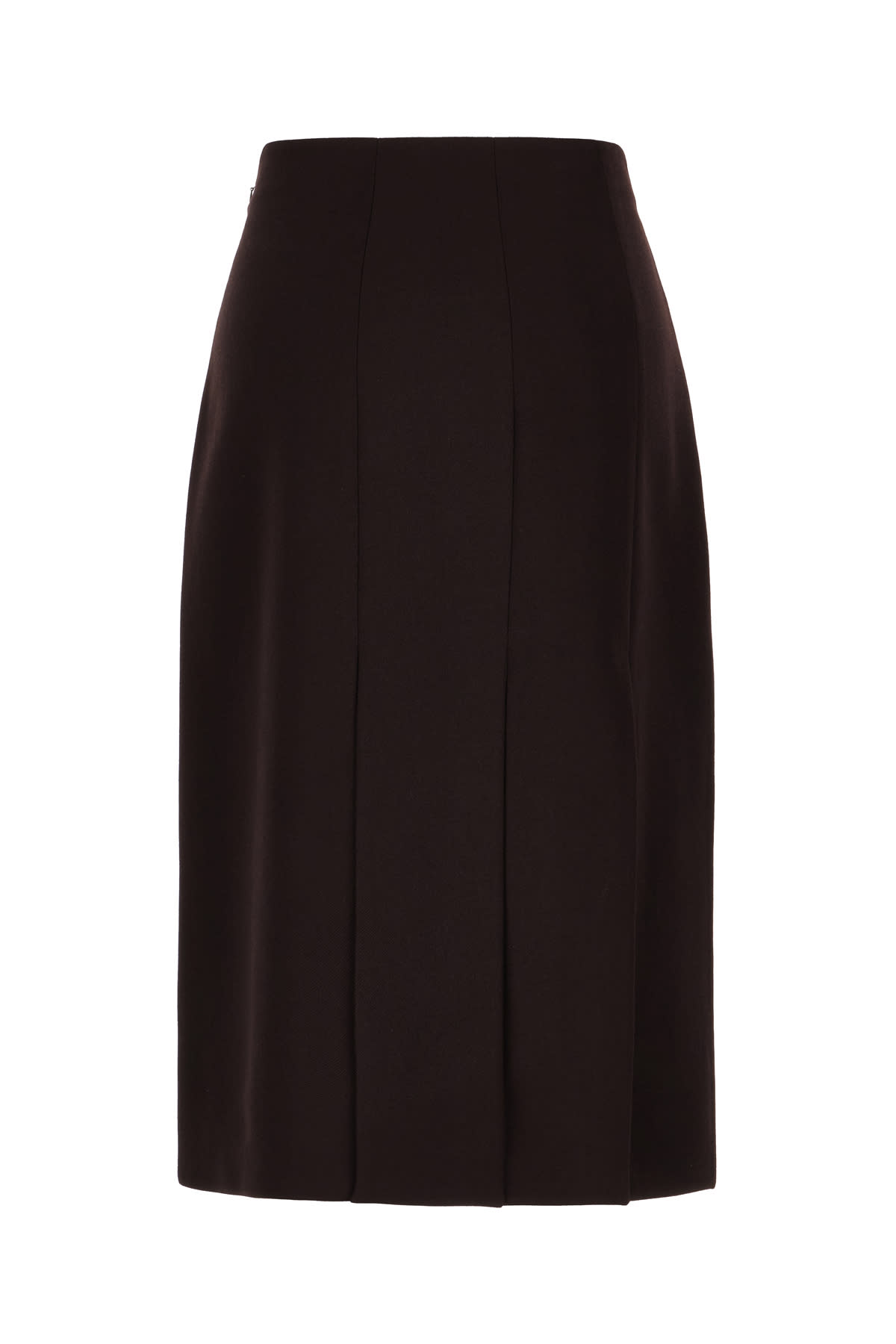 Shop Fendi Aubergine Wool Skirt In Bordeaux