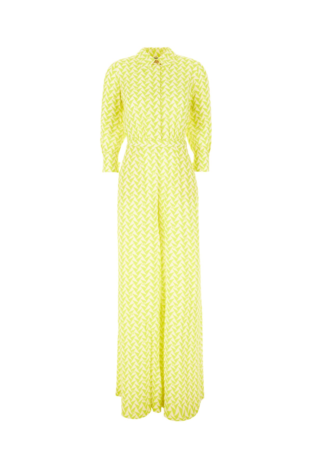 Elisabetta Franchi Printed Georgette Jumpsuit In Cedroburro