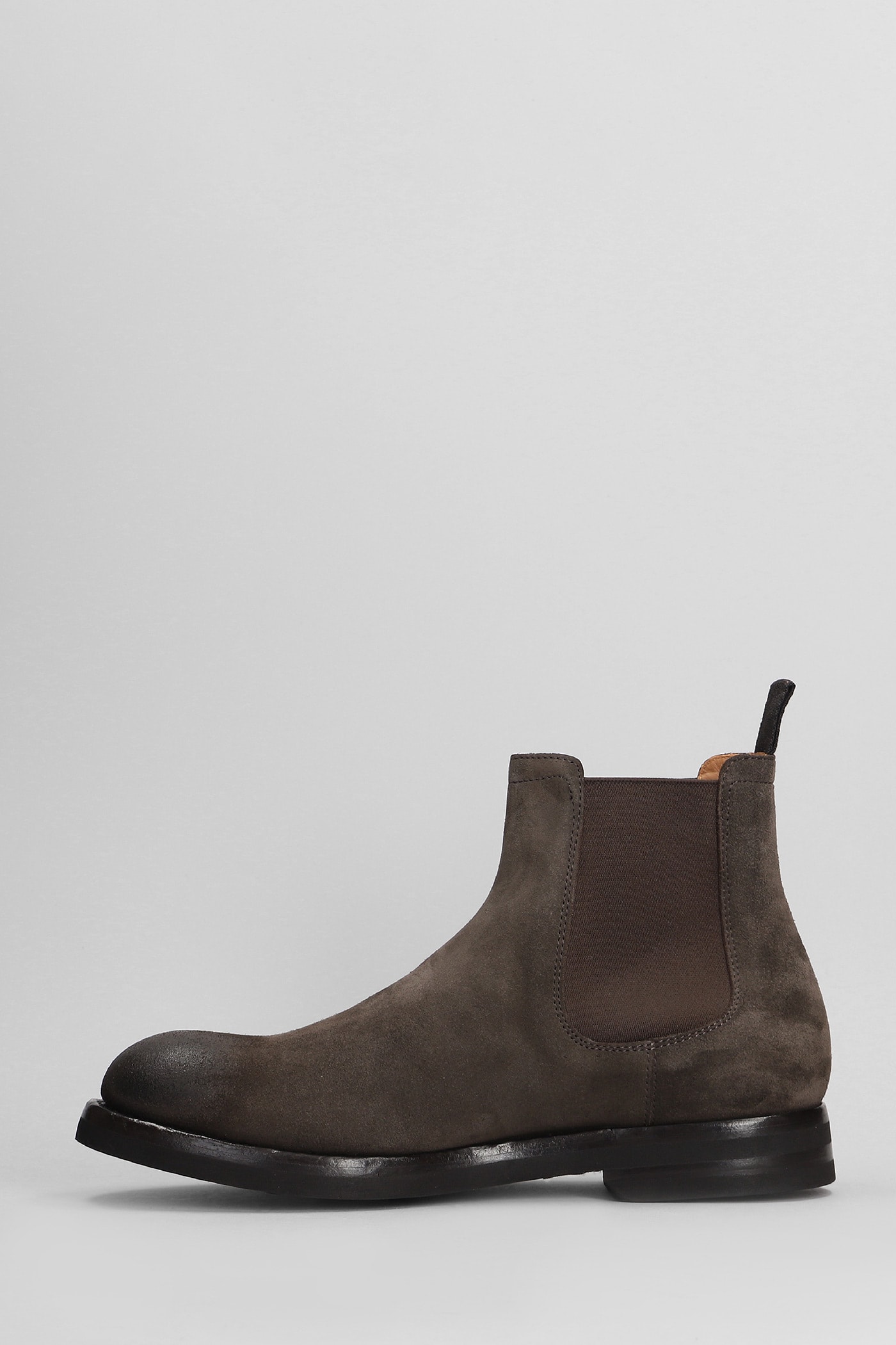 Shop Green George Combat Boots In Brown Suede